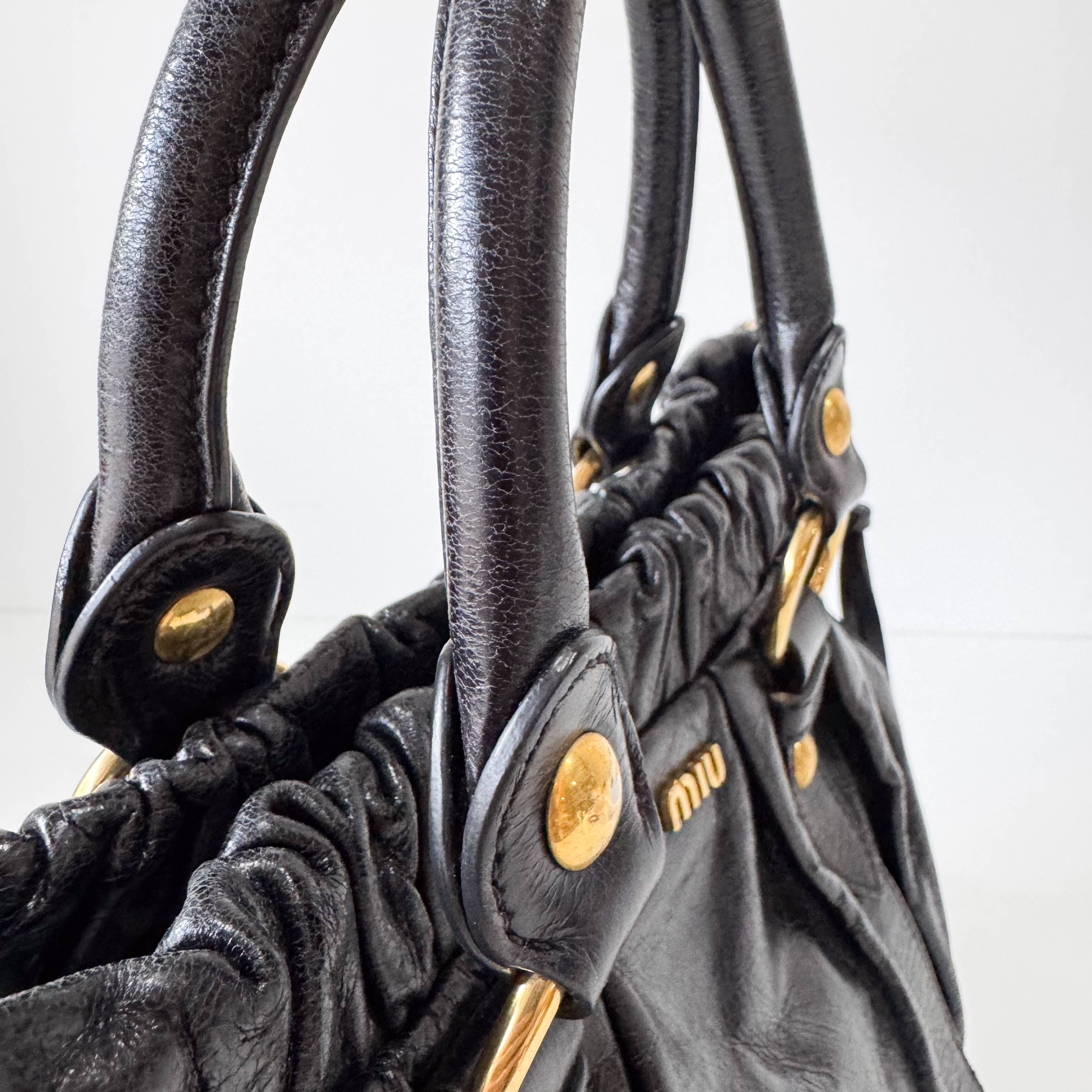 Vitello Black Leather Bag