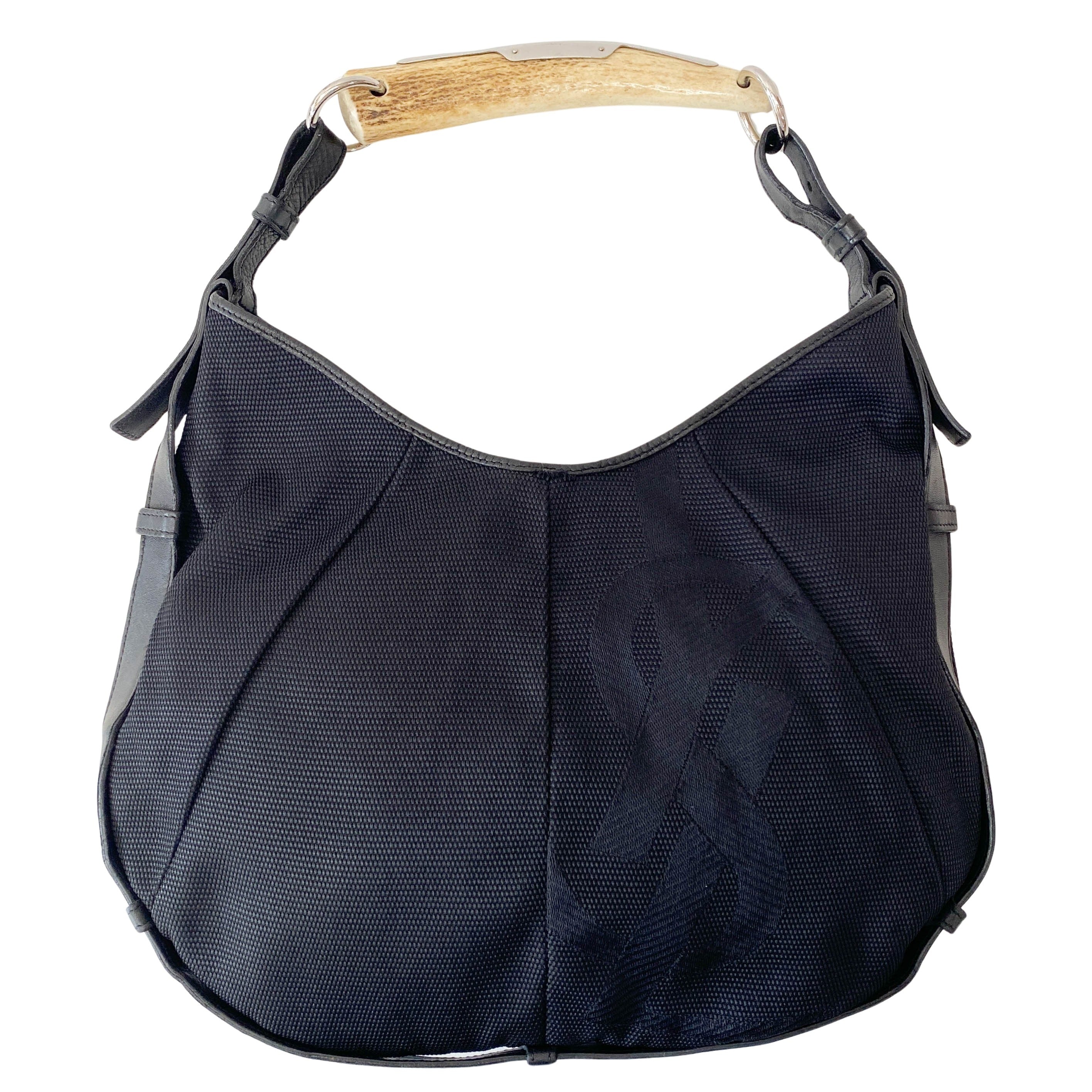 Mombasa Black Coated Canvas Shoulder Bag