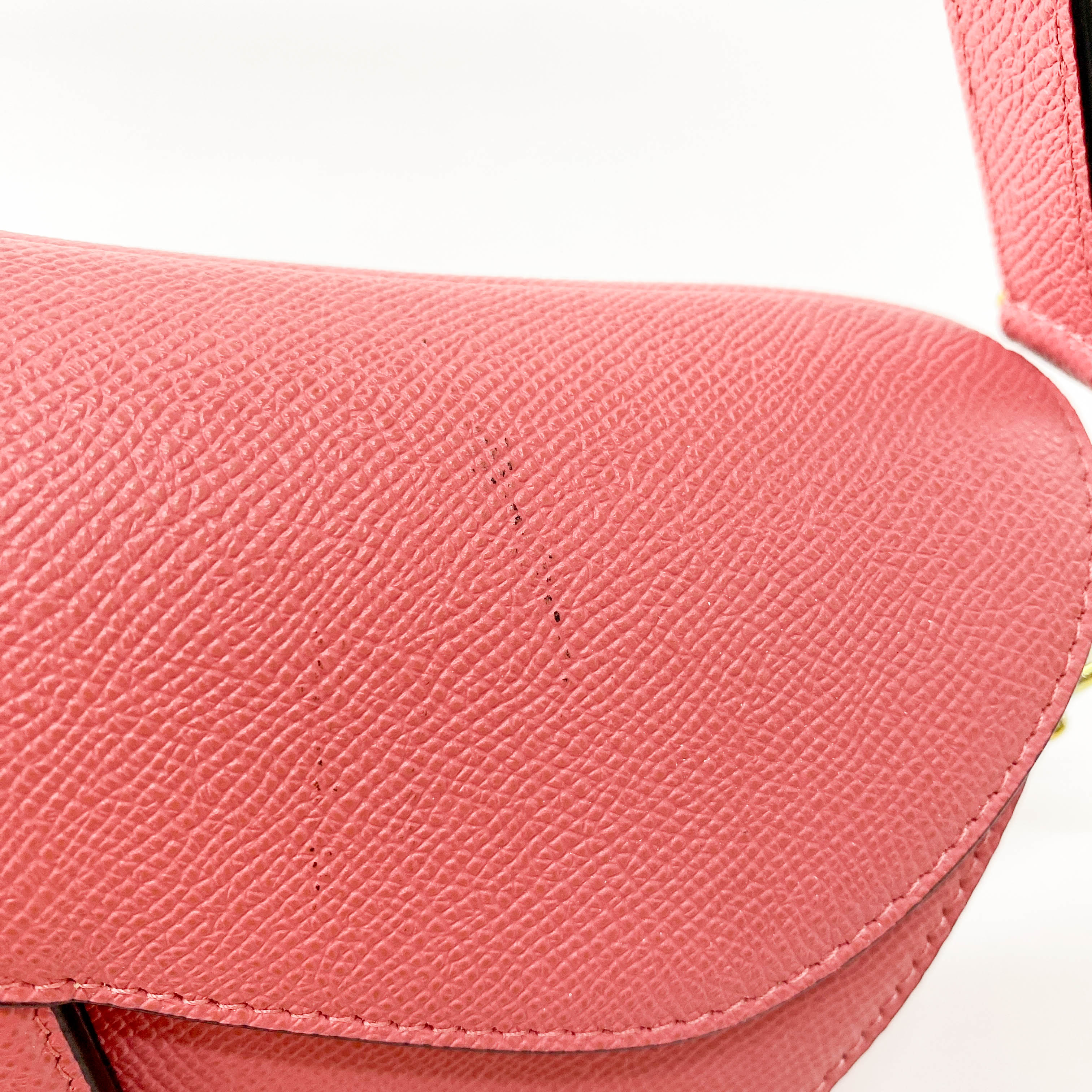 Pink Leather Saddle Shoulder Bag