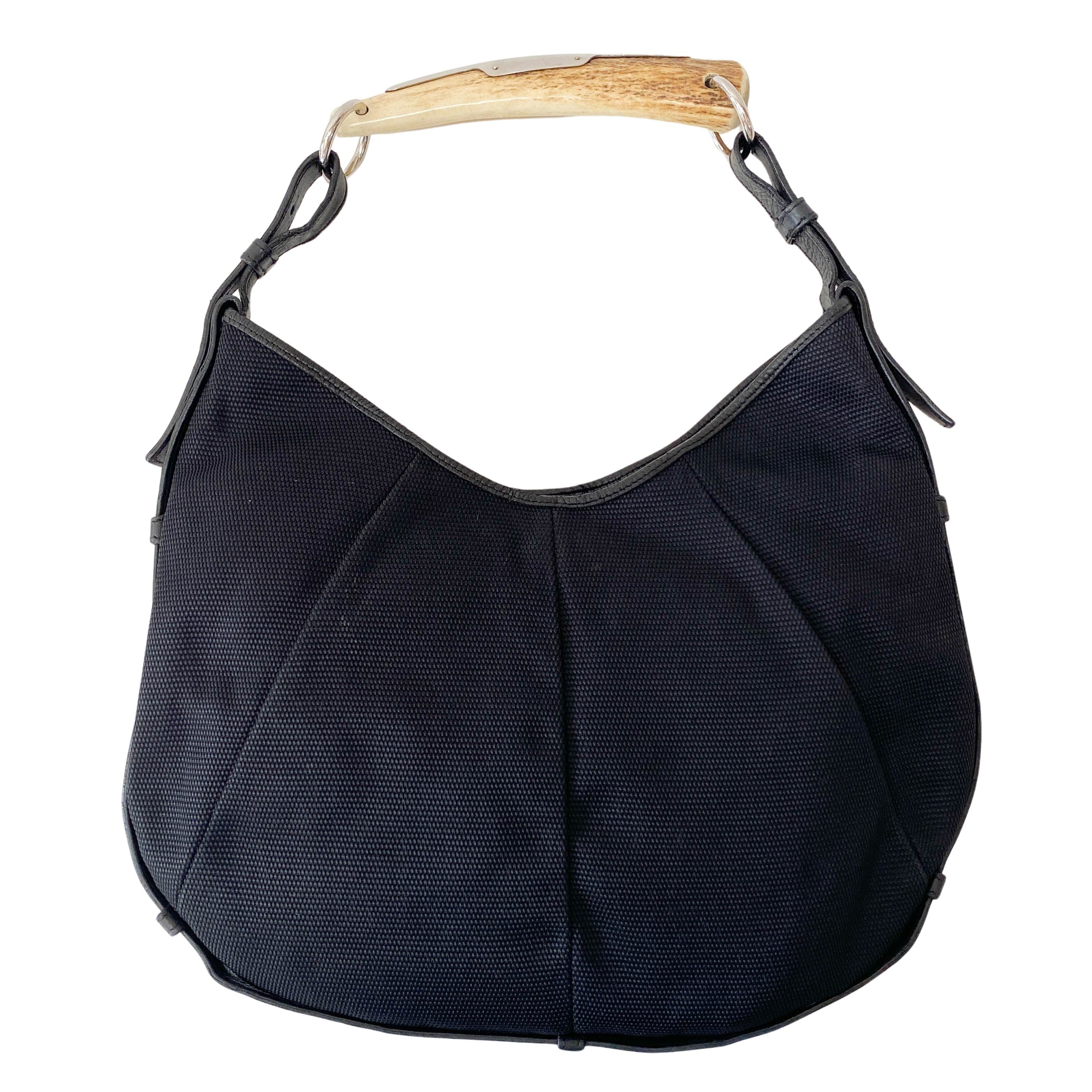 Mombasa Black Coated Canvas Shoulder Bag