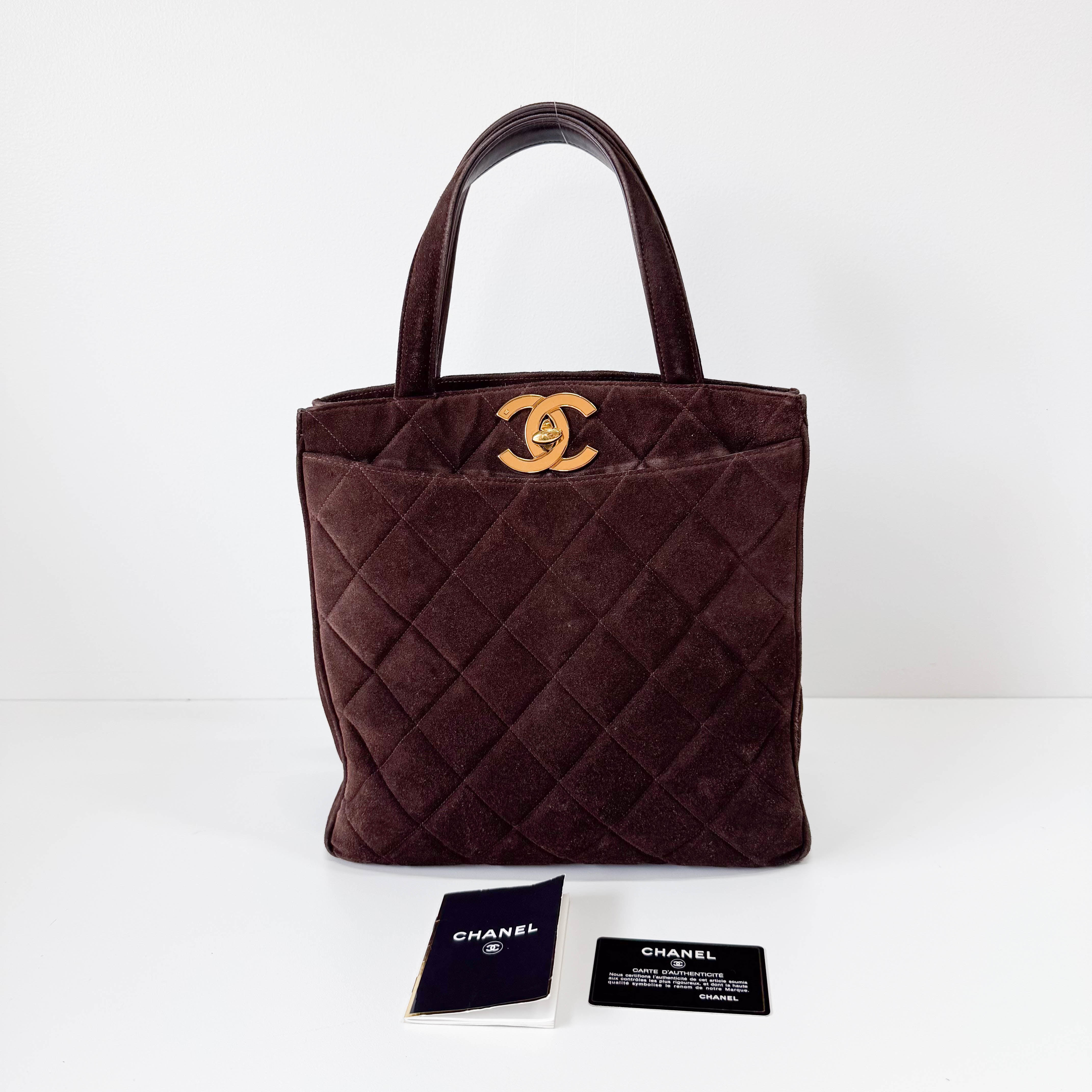 Matelassé Brown Suede Bag