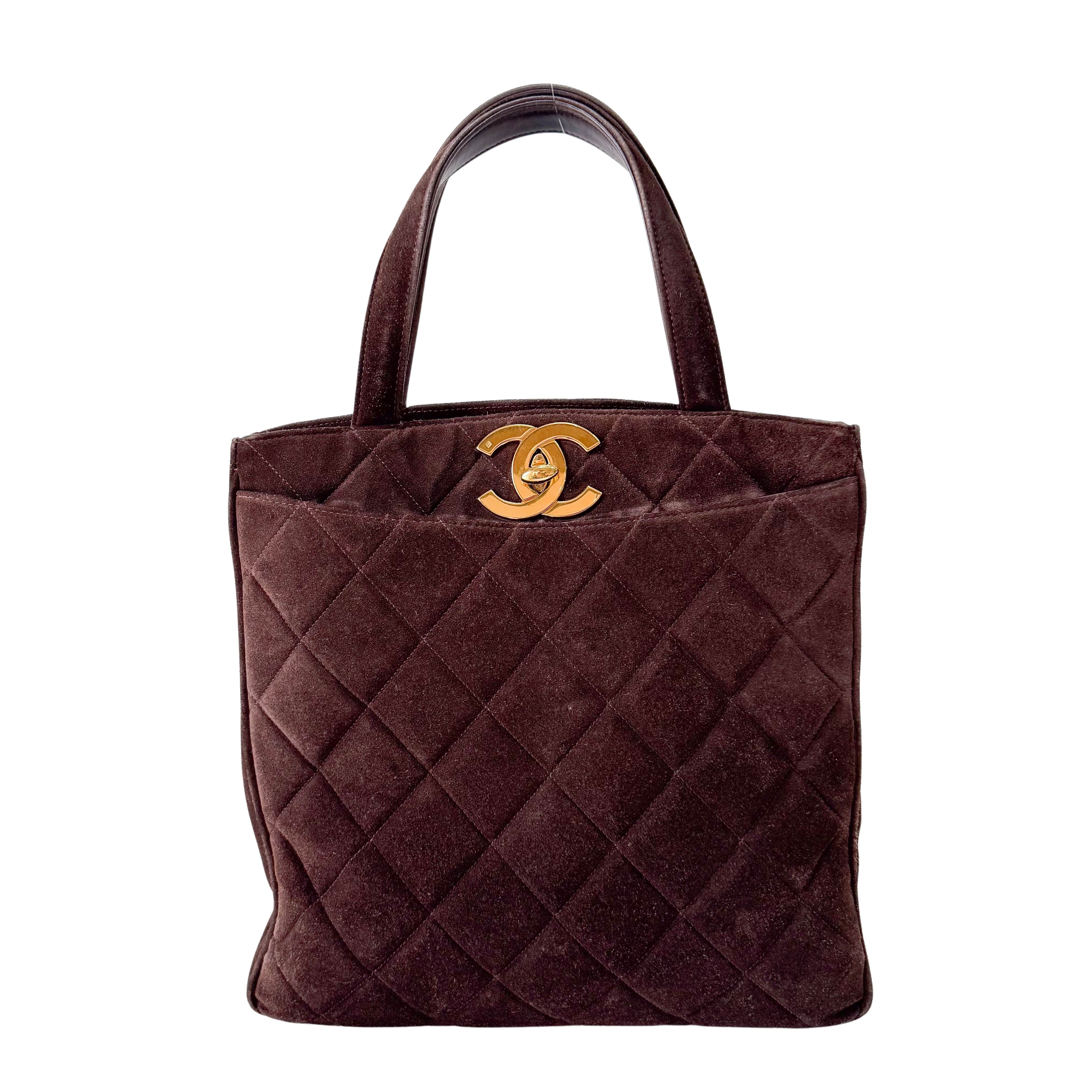 Matelassé Brown Suede Bag