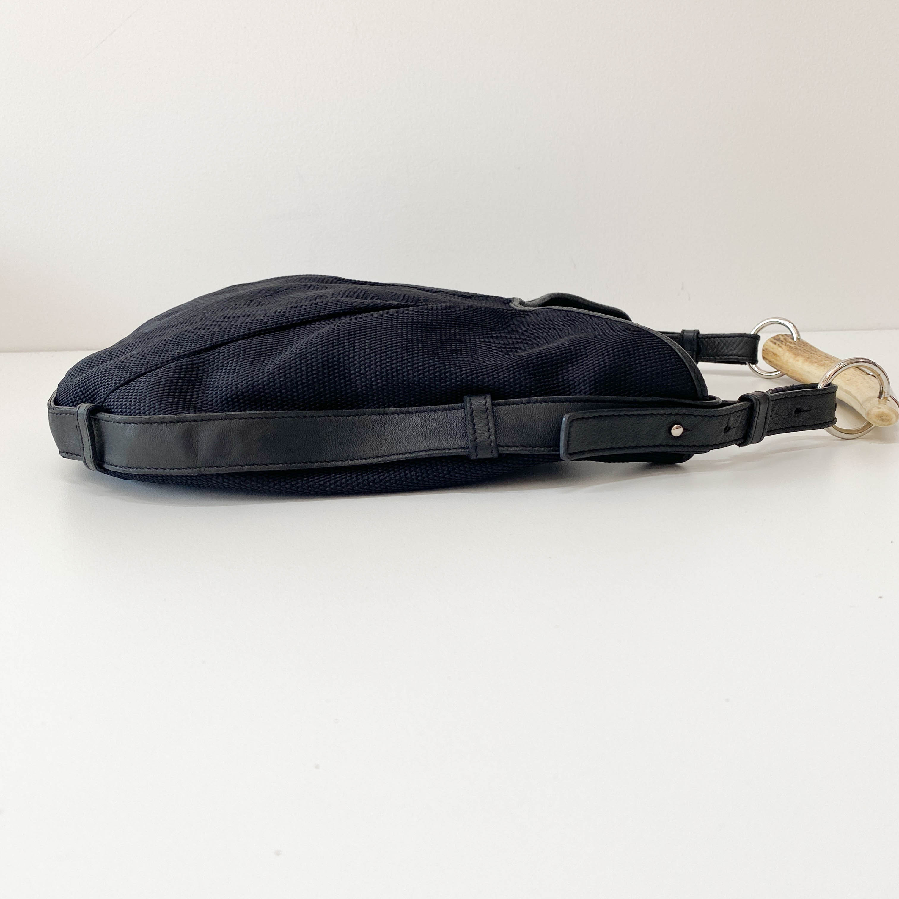 Mombasa Black Coated Canvas Shoulder Bag