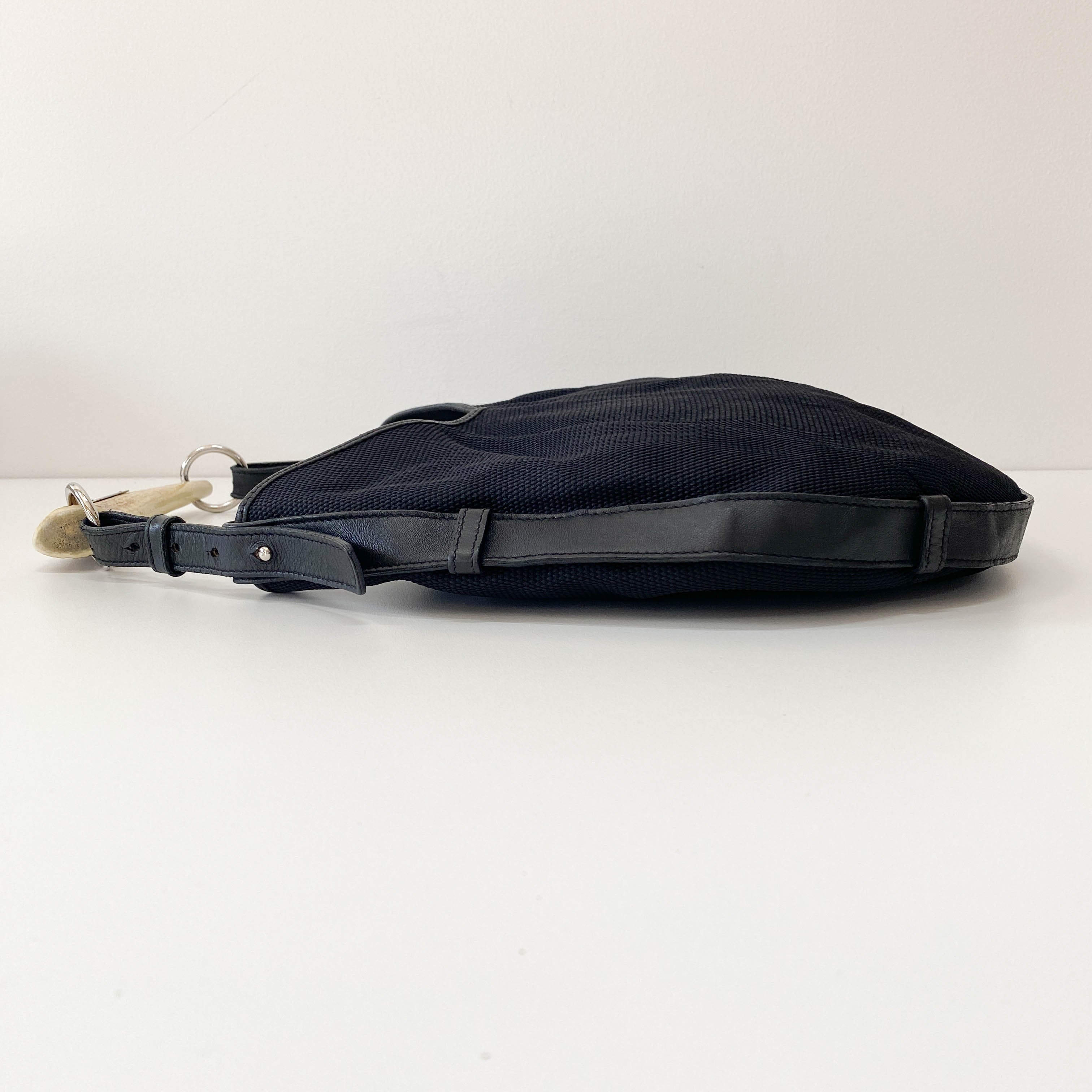 Mombasa Black Coated Canvas Shoulder Bag