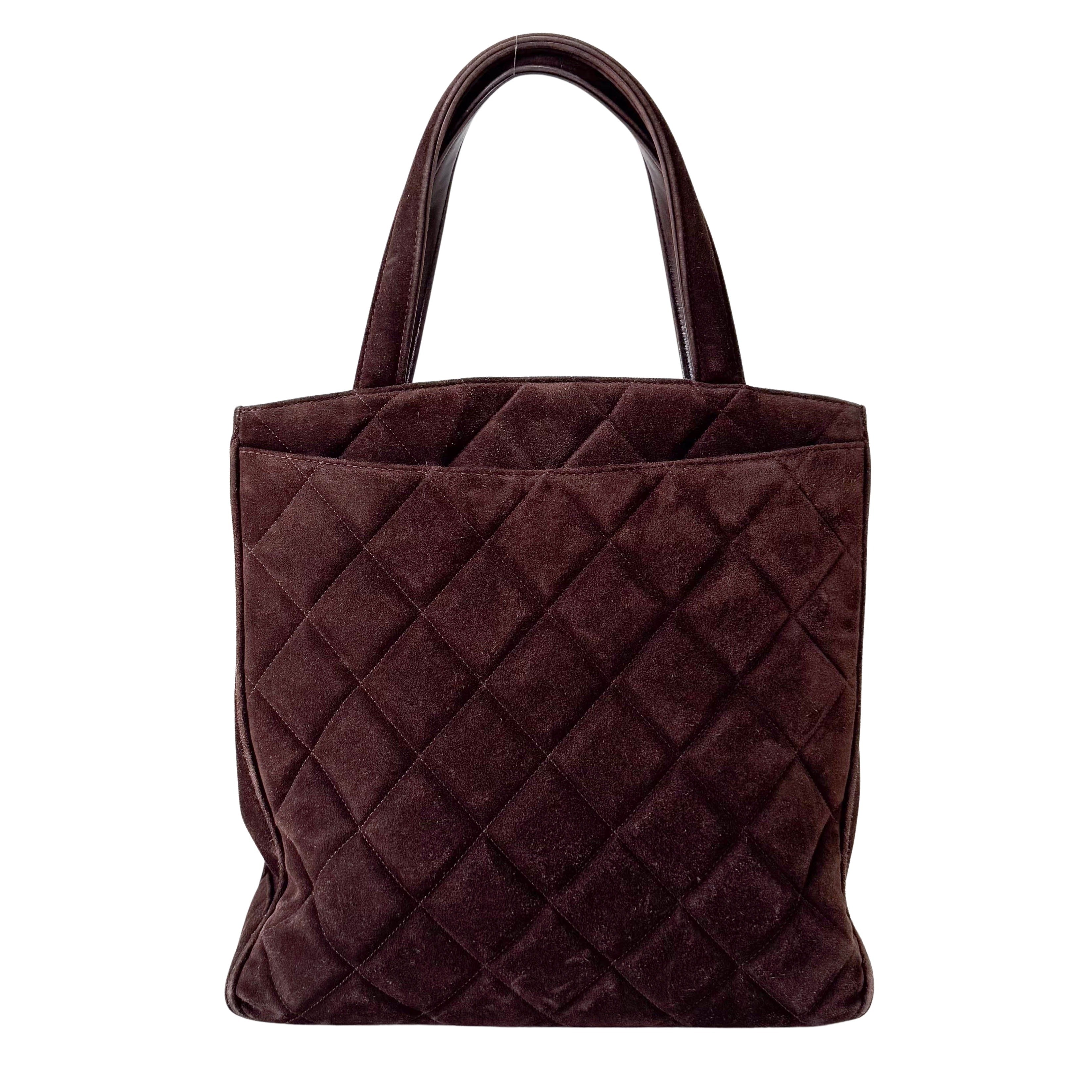 Matelassé Brown Suede Bag