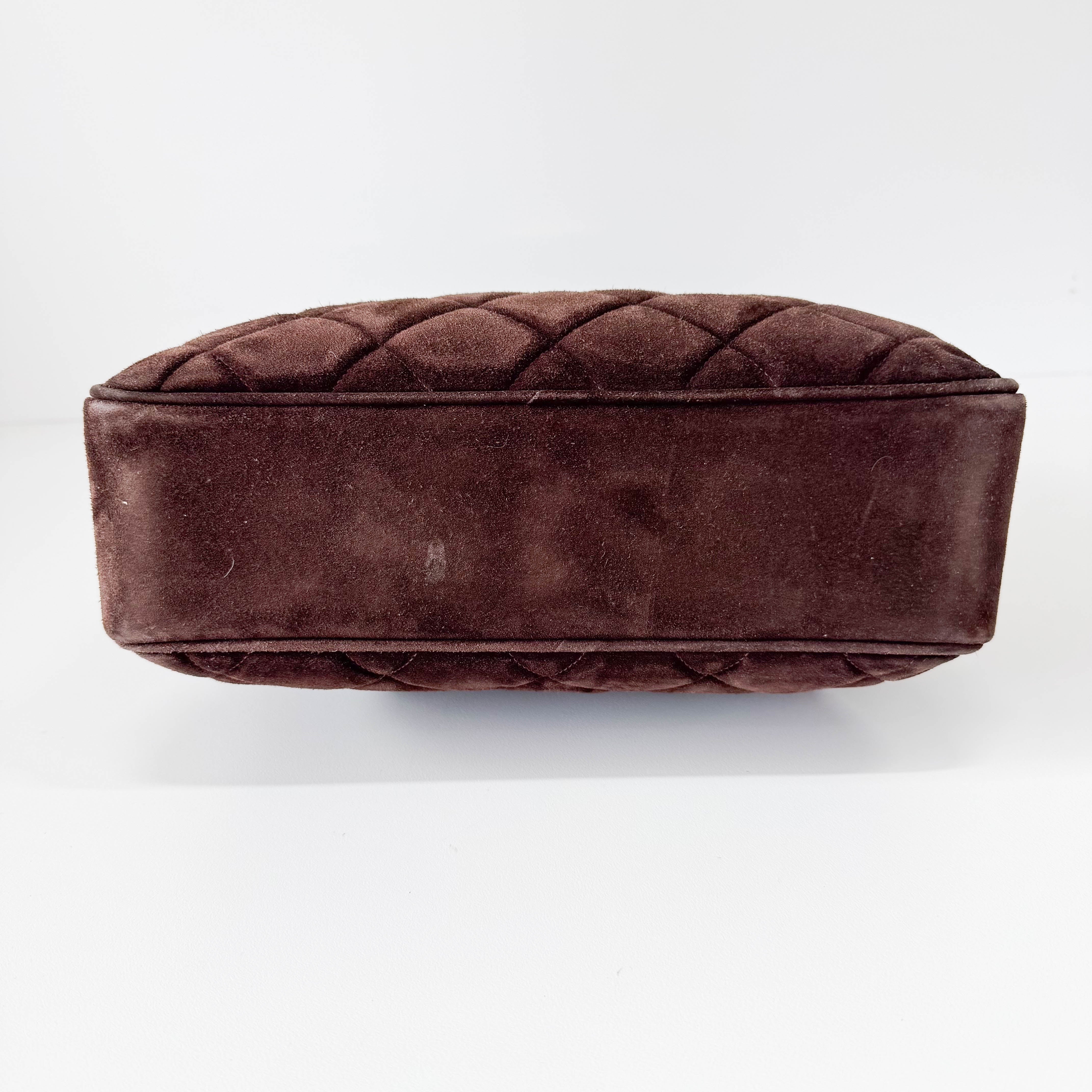 Matelassé Brown Suede Bag