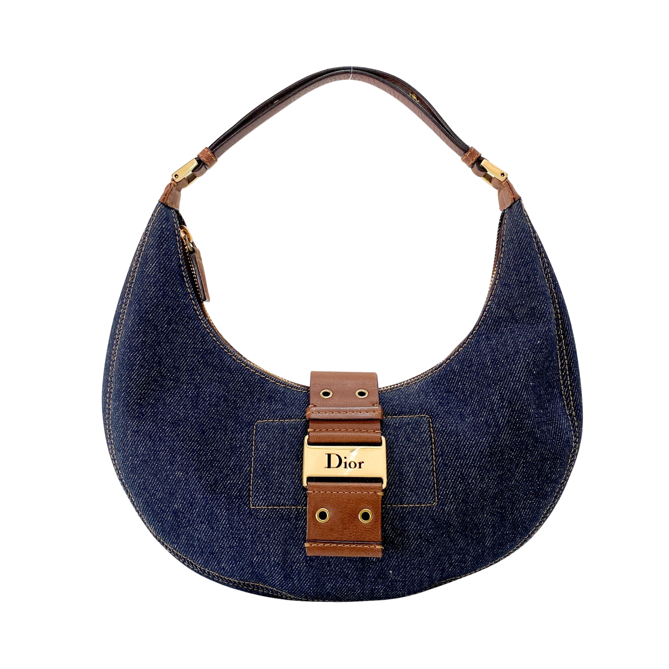 Half Moon Denim Shoulder Bag
