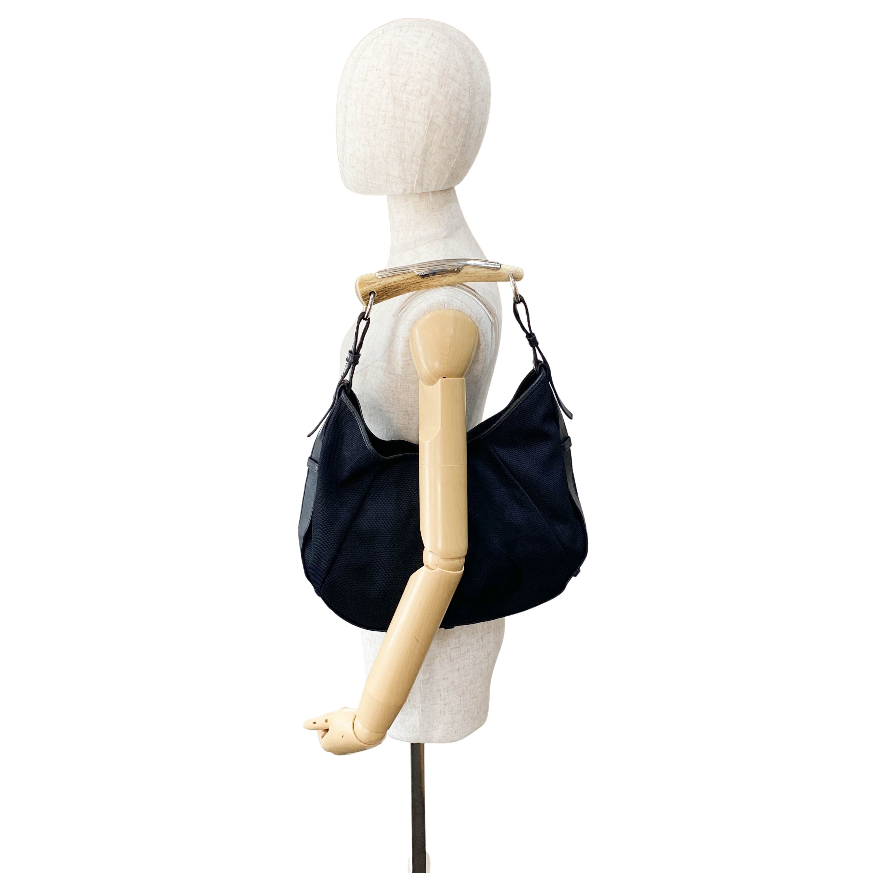 Mombasa Black Coated Canvas Shoulder Bag