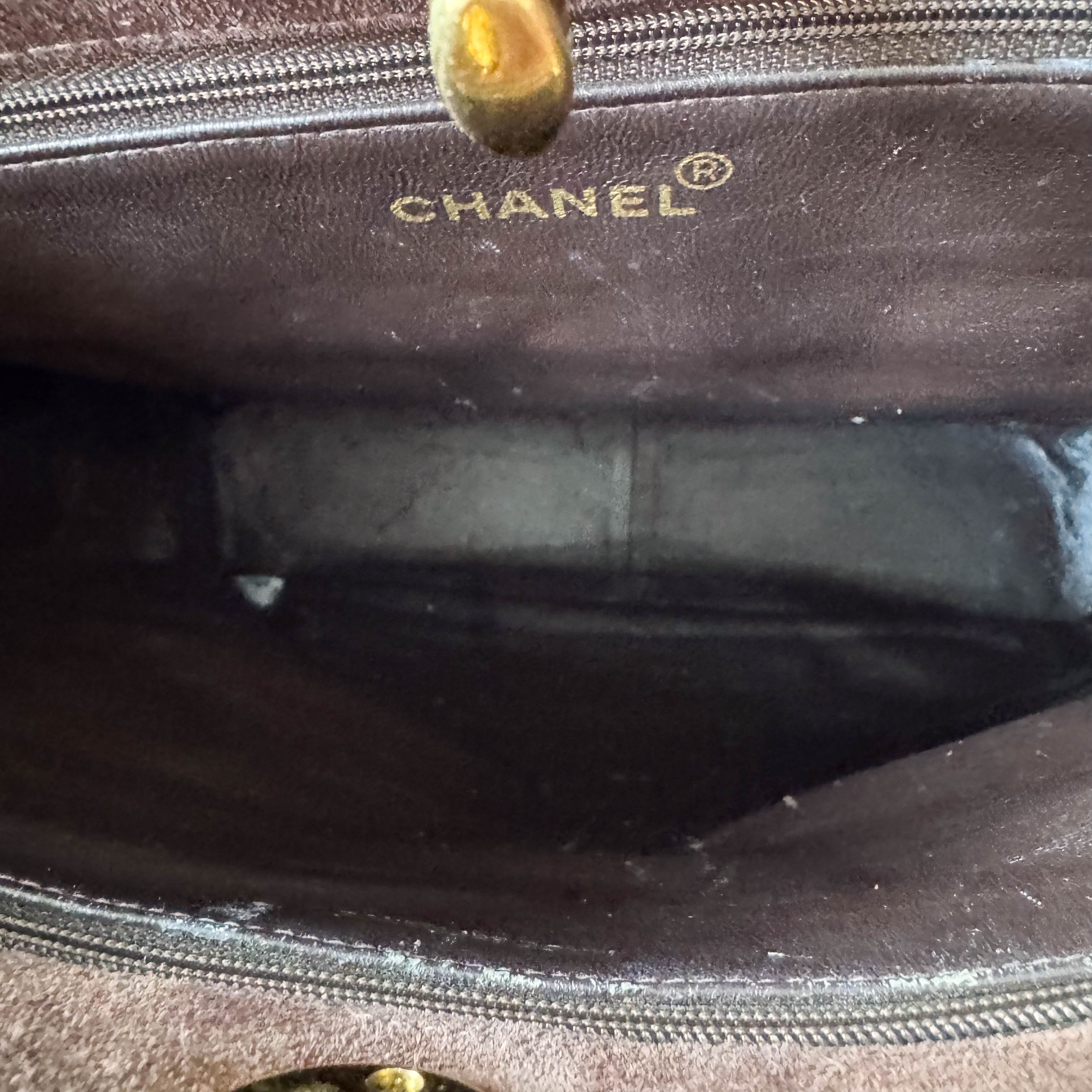 Matelassé Brown Suede Bag