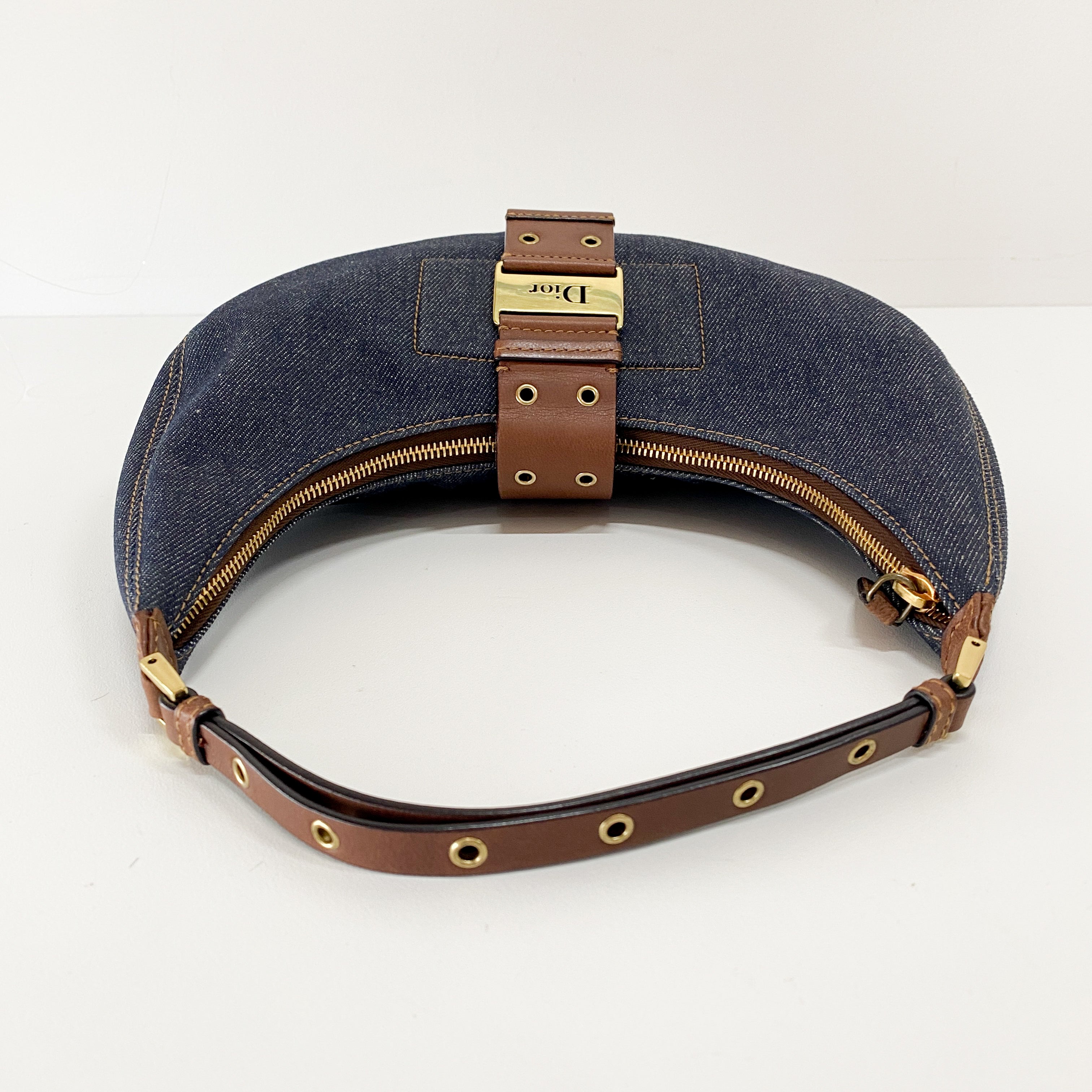 Half Moon Denim Shoulder Bag