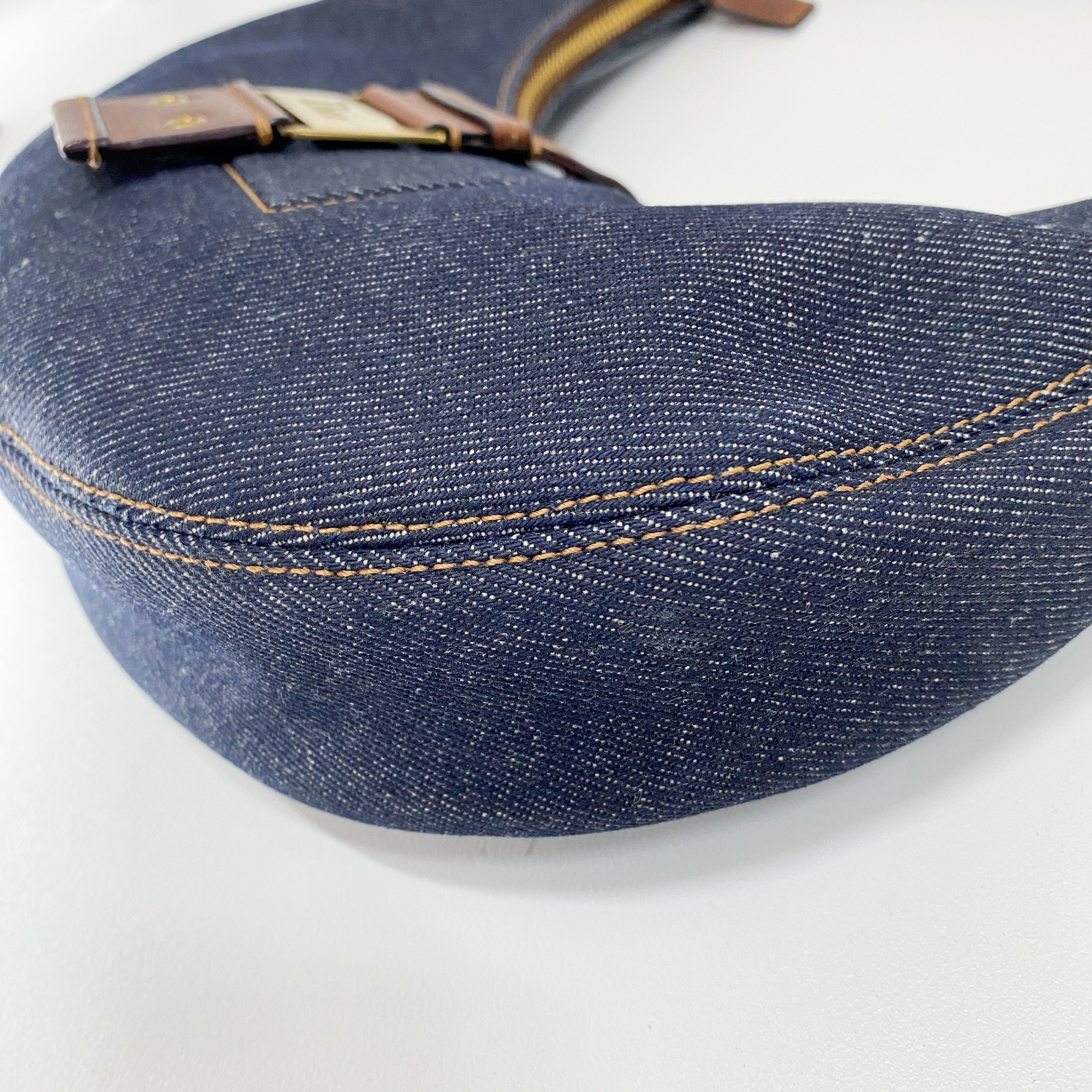 Half Moon Denim Shoulder Bag