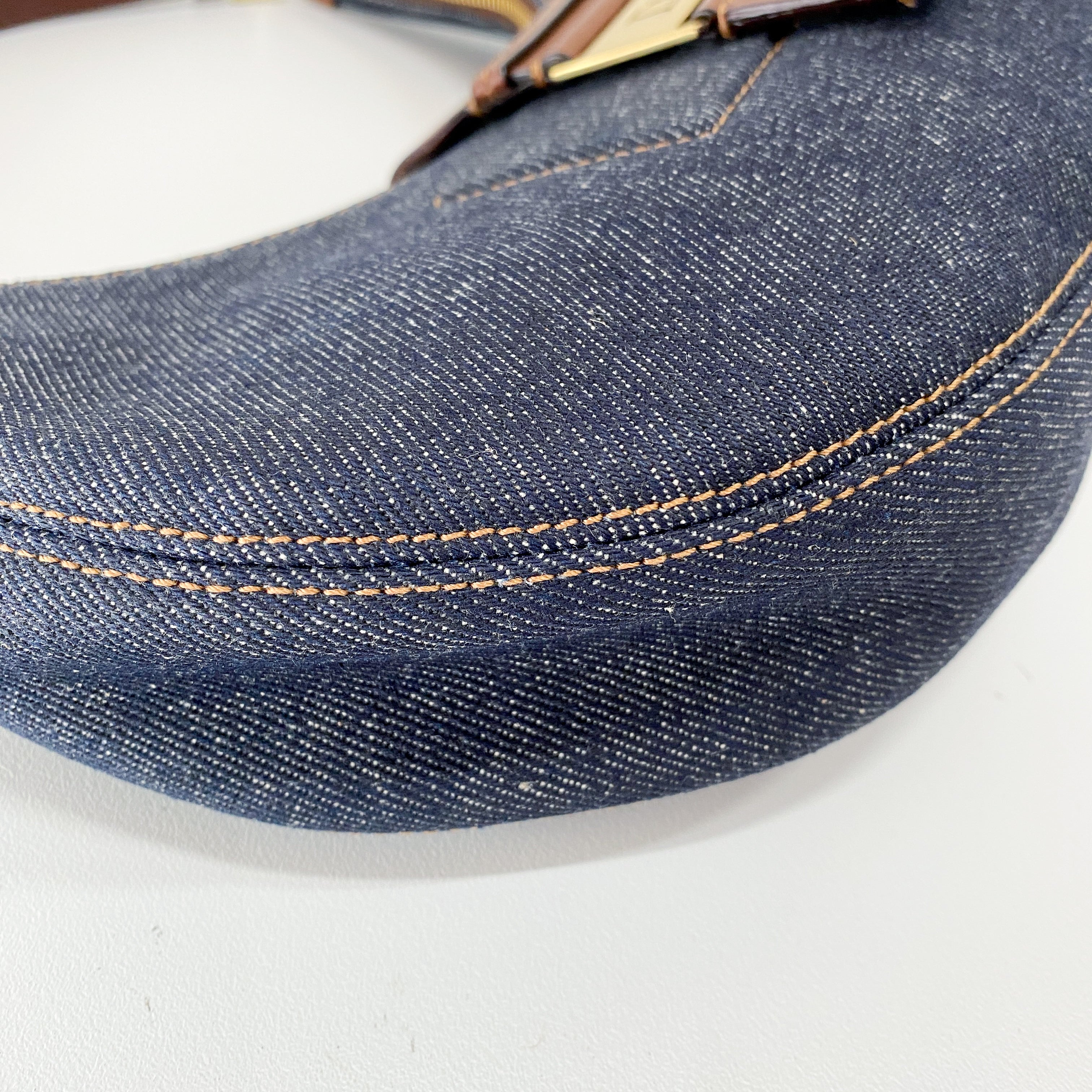 Half Moon Denim Shoulder Bag