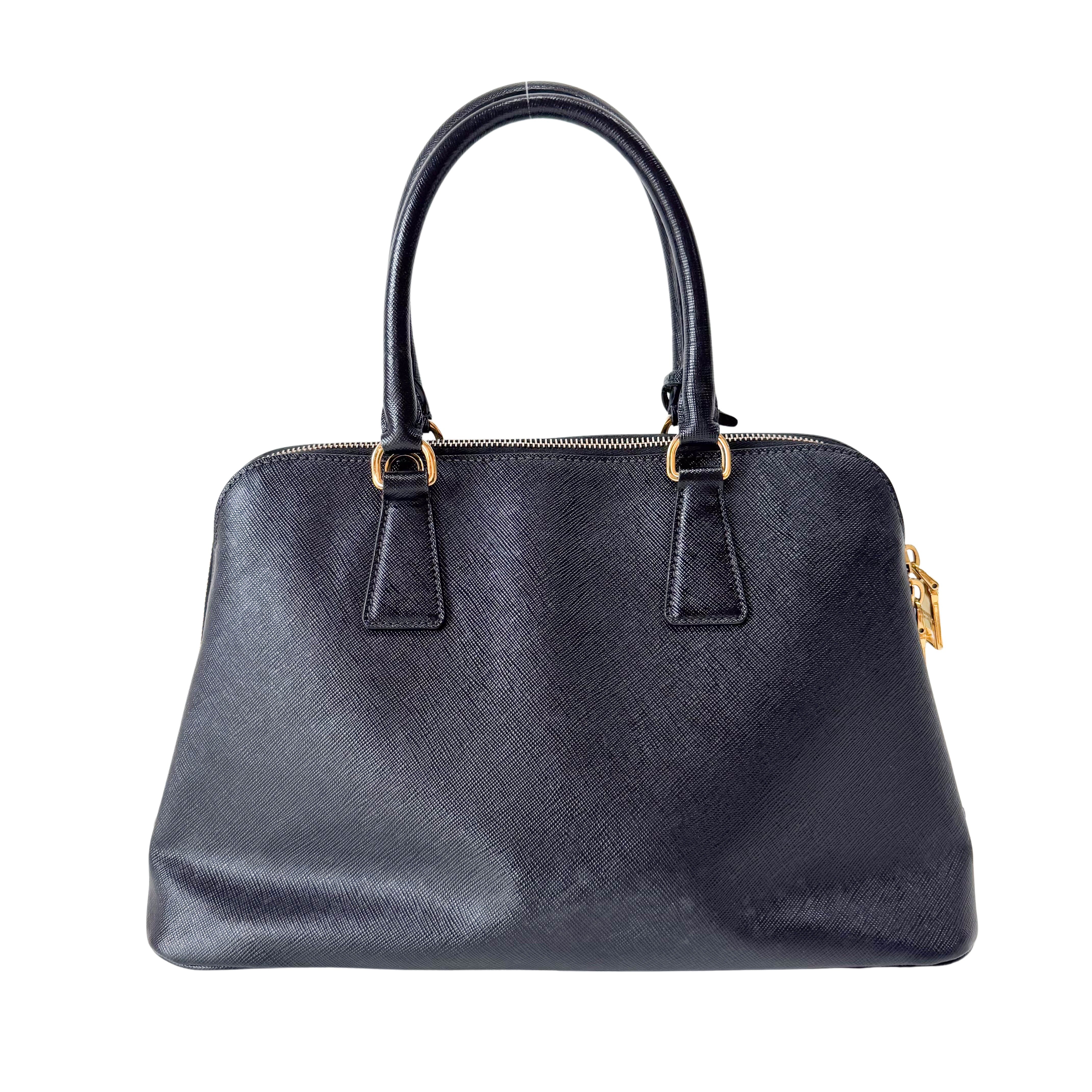Saffiano Black Top Handle Bag