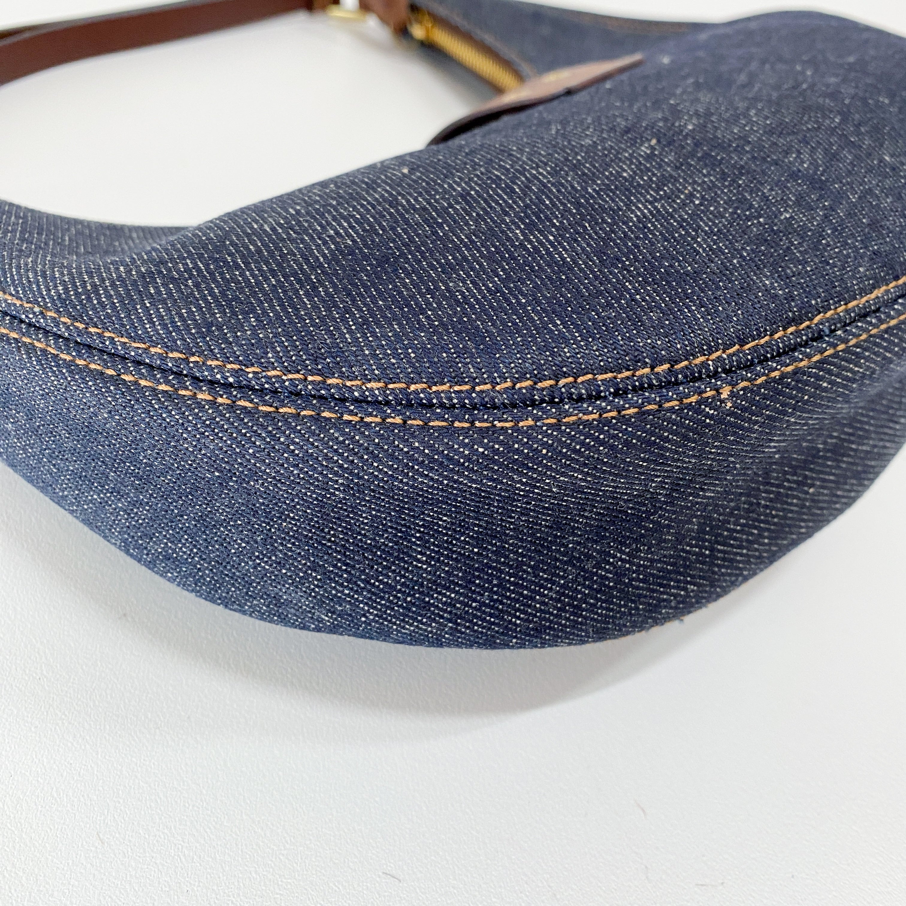 Half Moon Denim Shoulder Bag