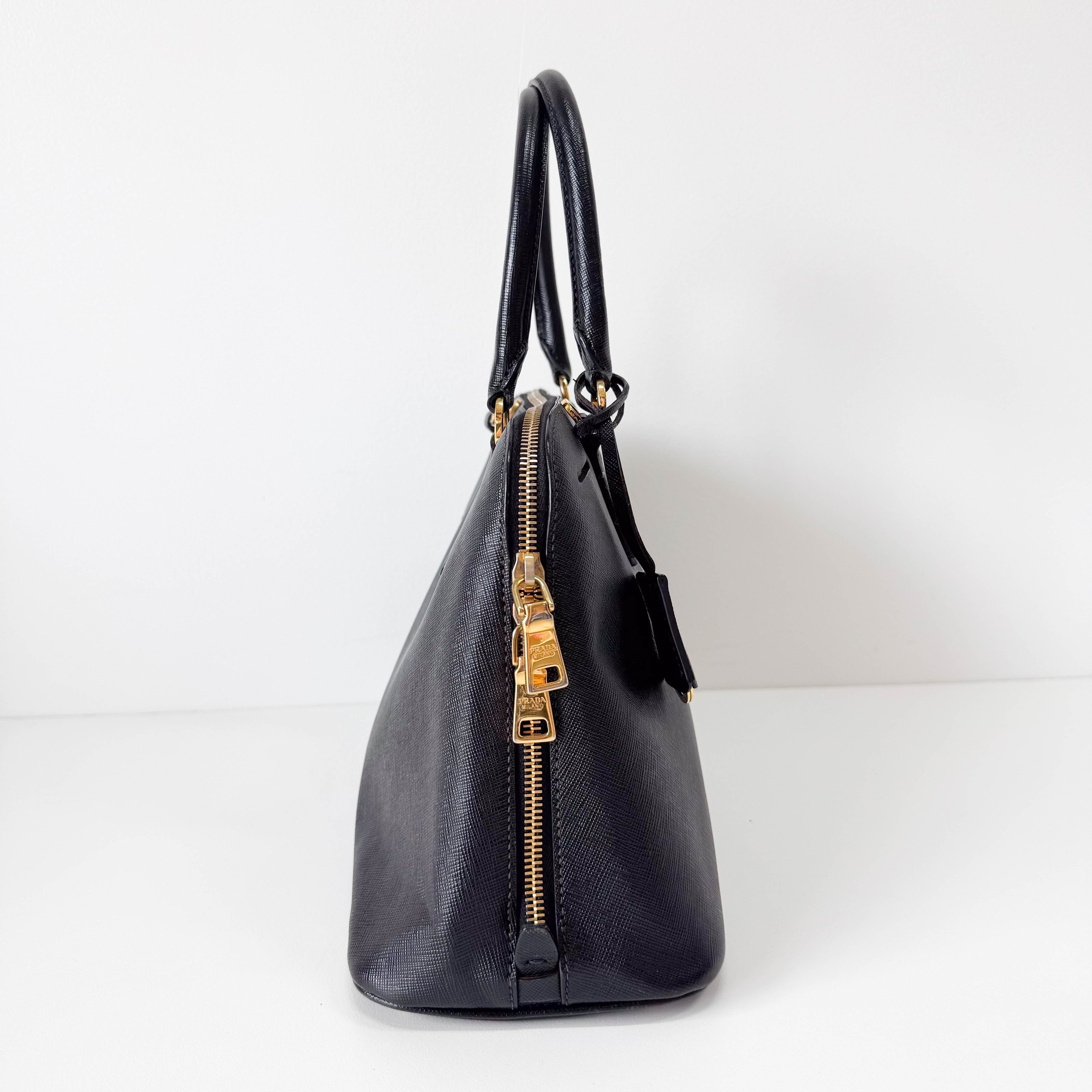 Saffiano Black Top Handle Bag