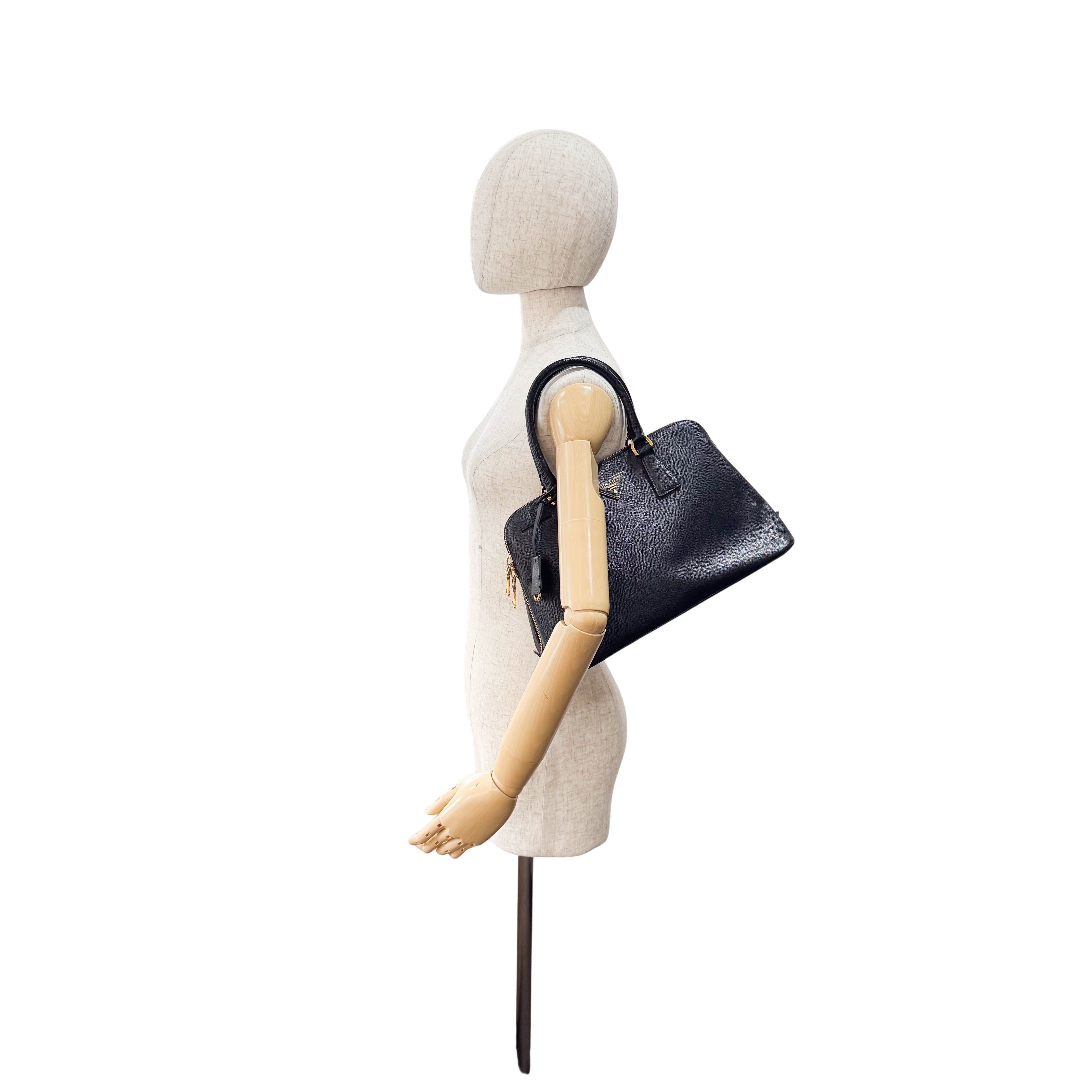 Saffiano Black Top Handle Bag