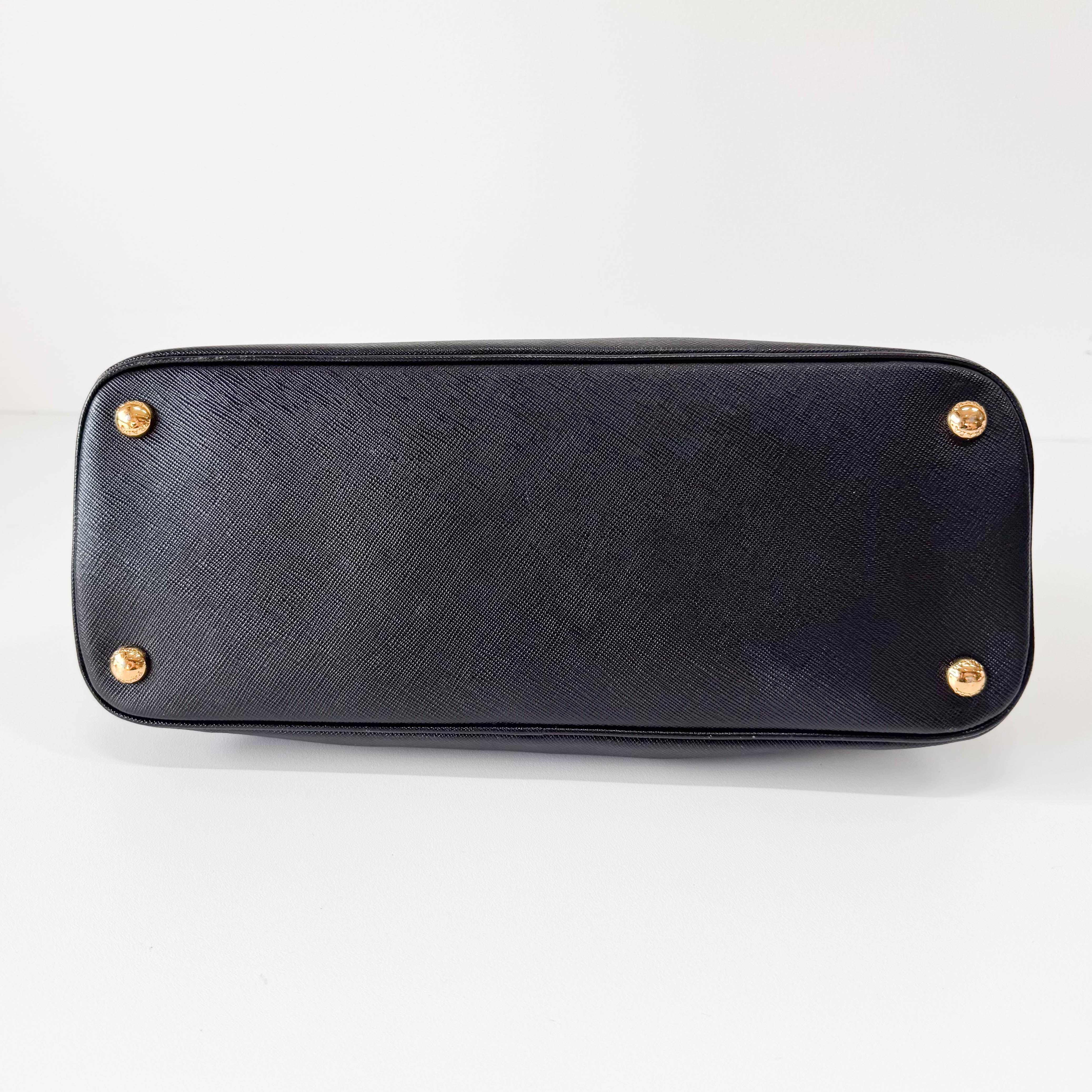 Saffiano Black Top Handle Bag