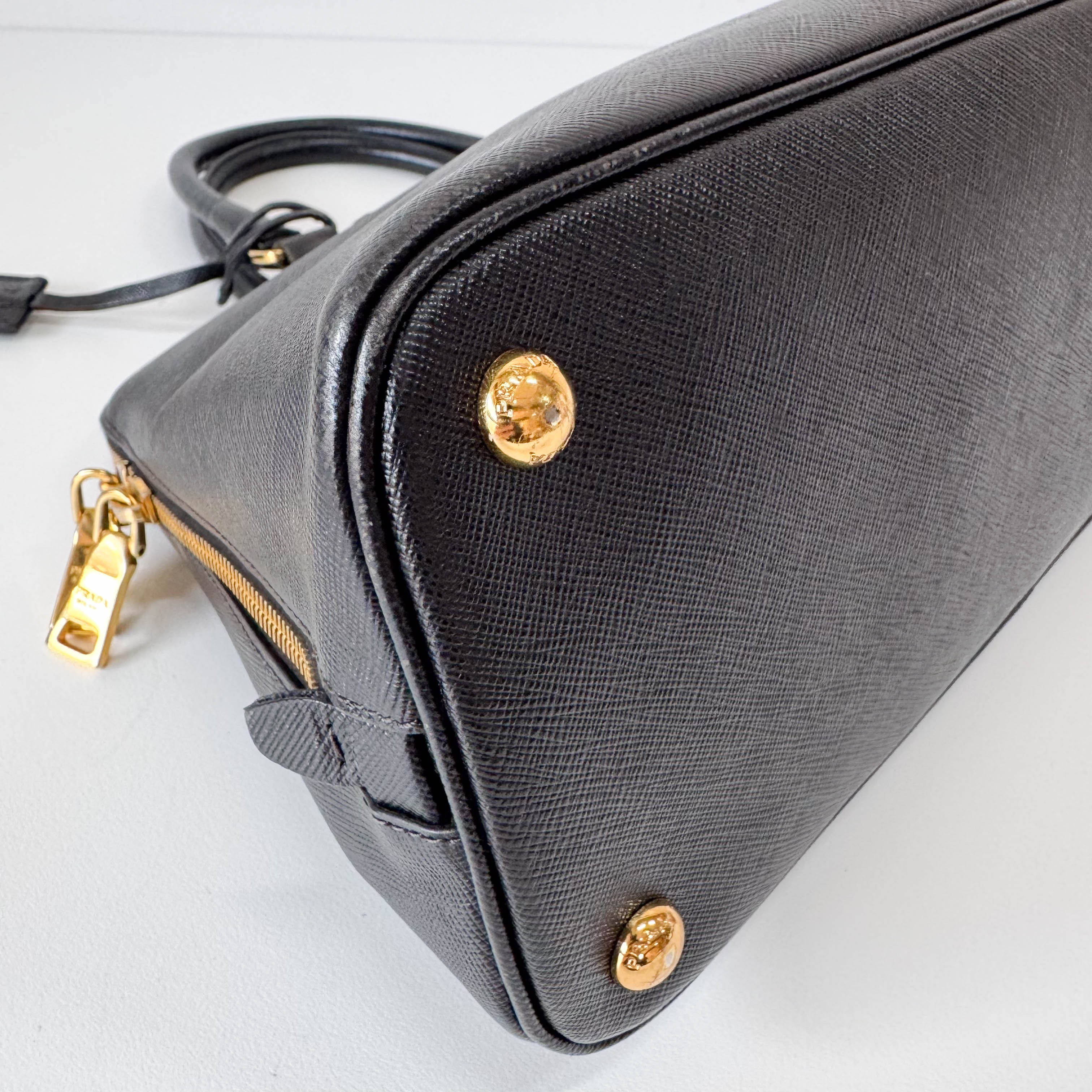 Saffiano Black Top Handle Bag