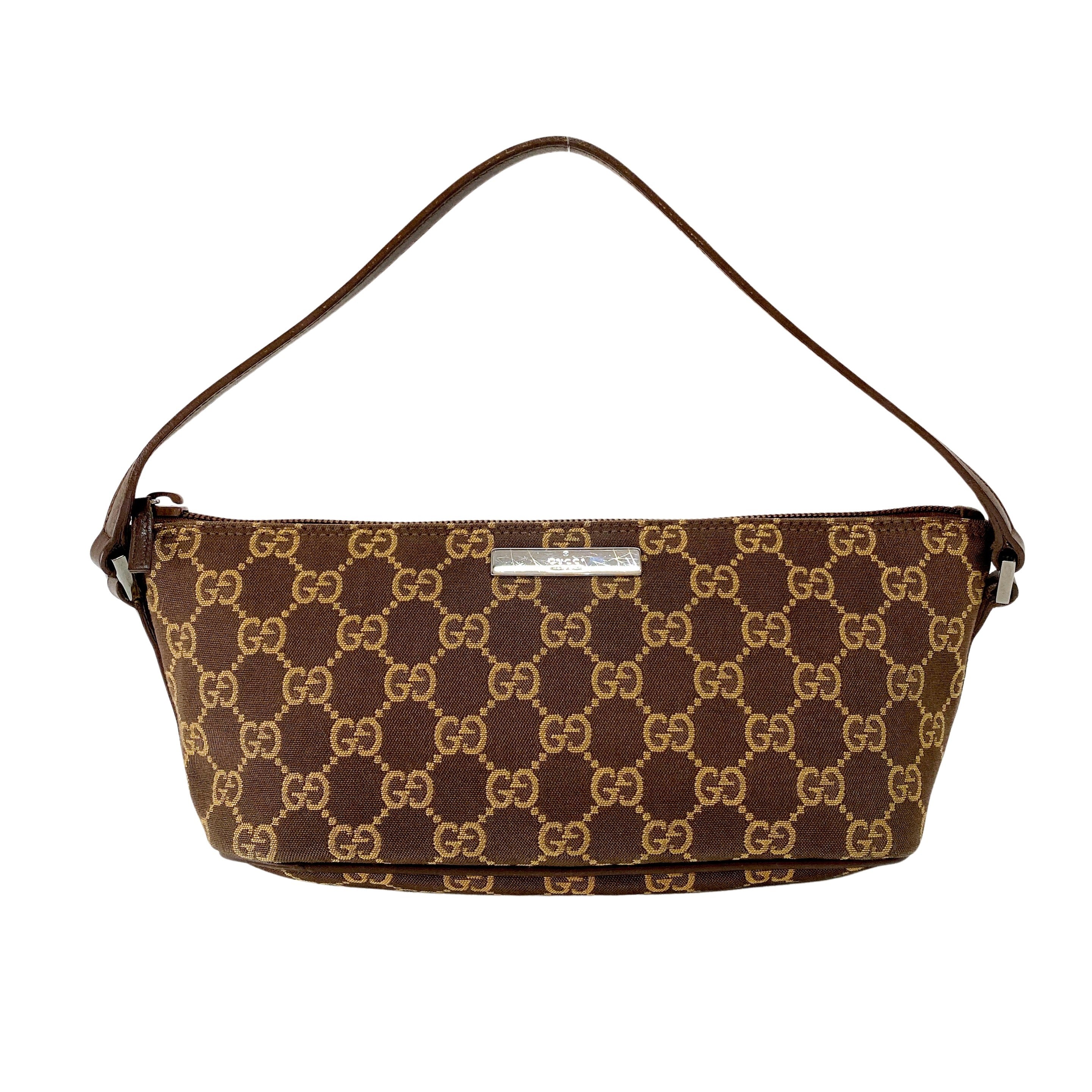 Boat Brown GG Canvas Pouch