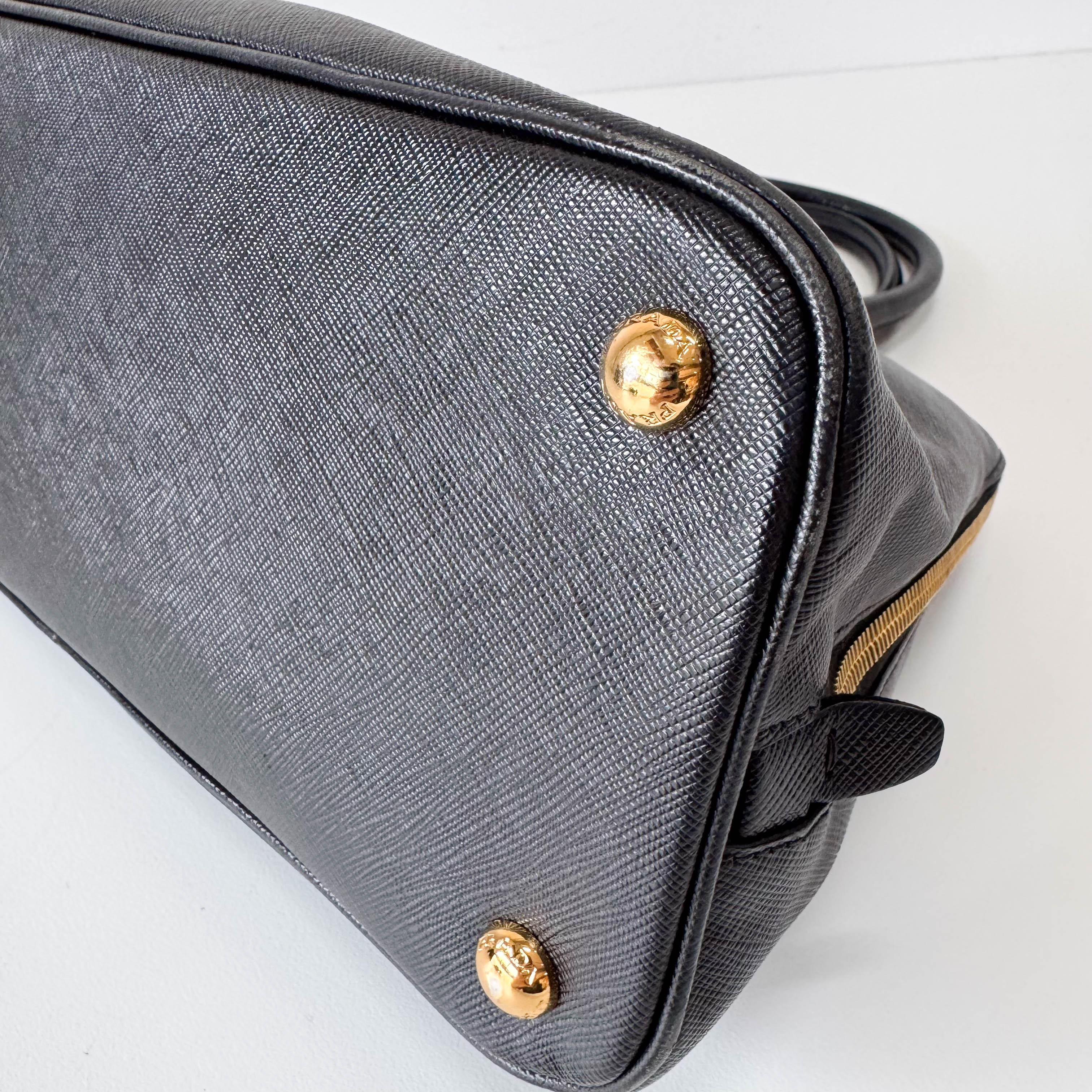 Saffiano Black Top Handle Bag