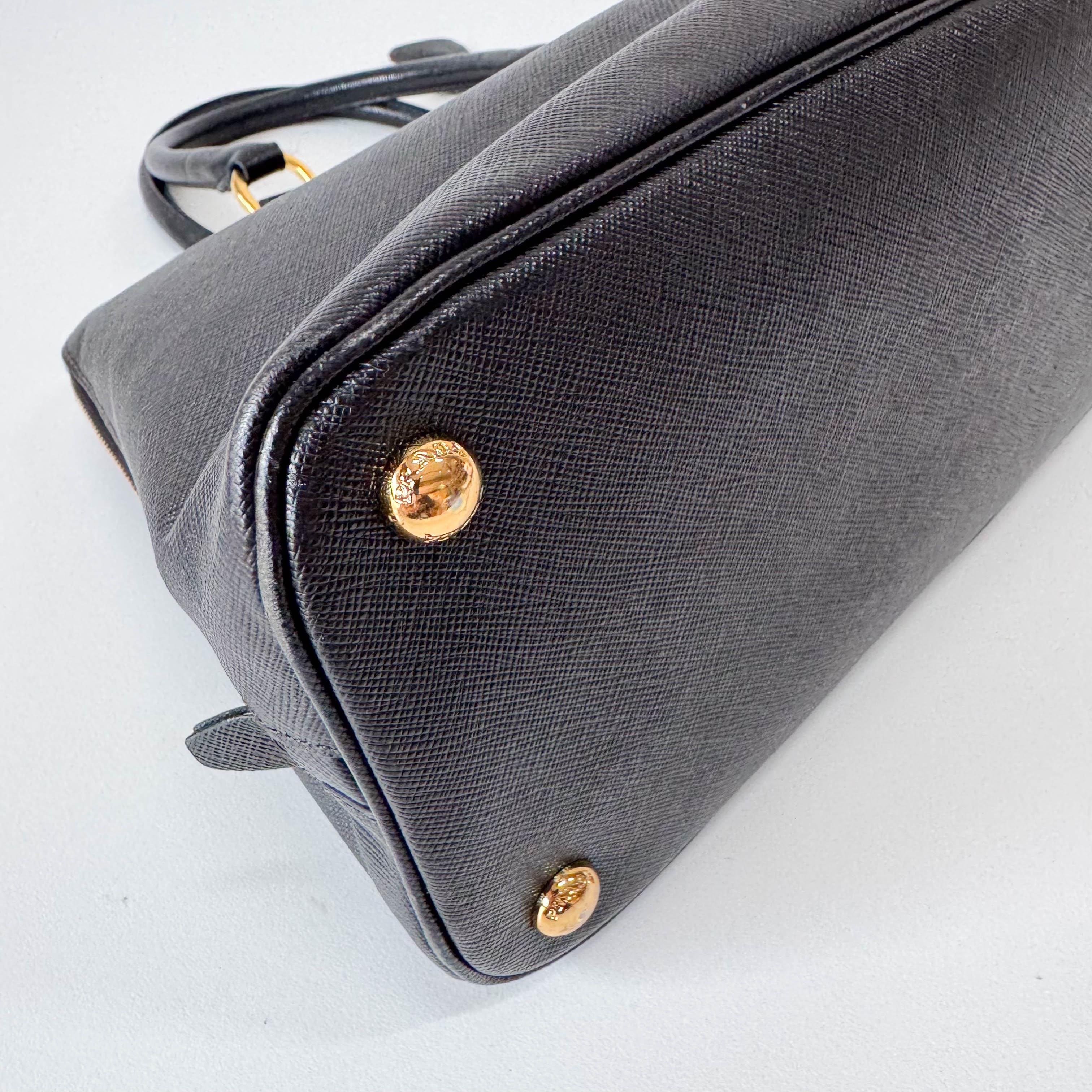 Saffiano Black Top Handle Bag