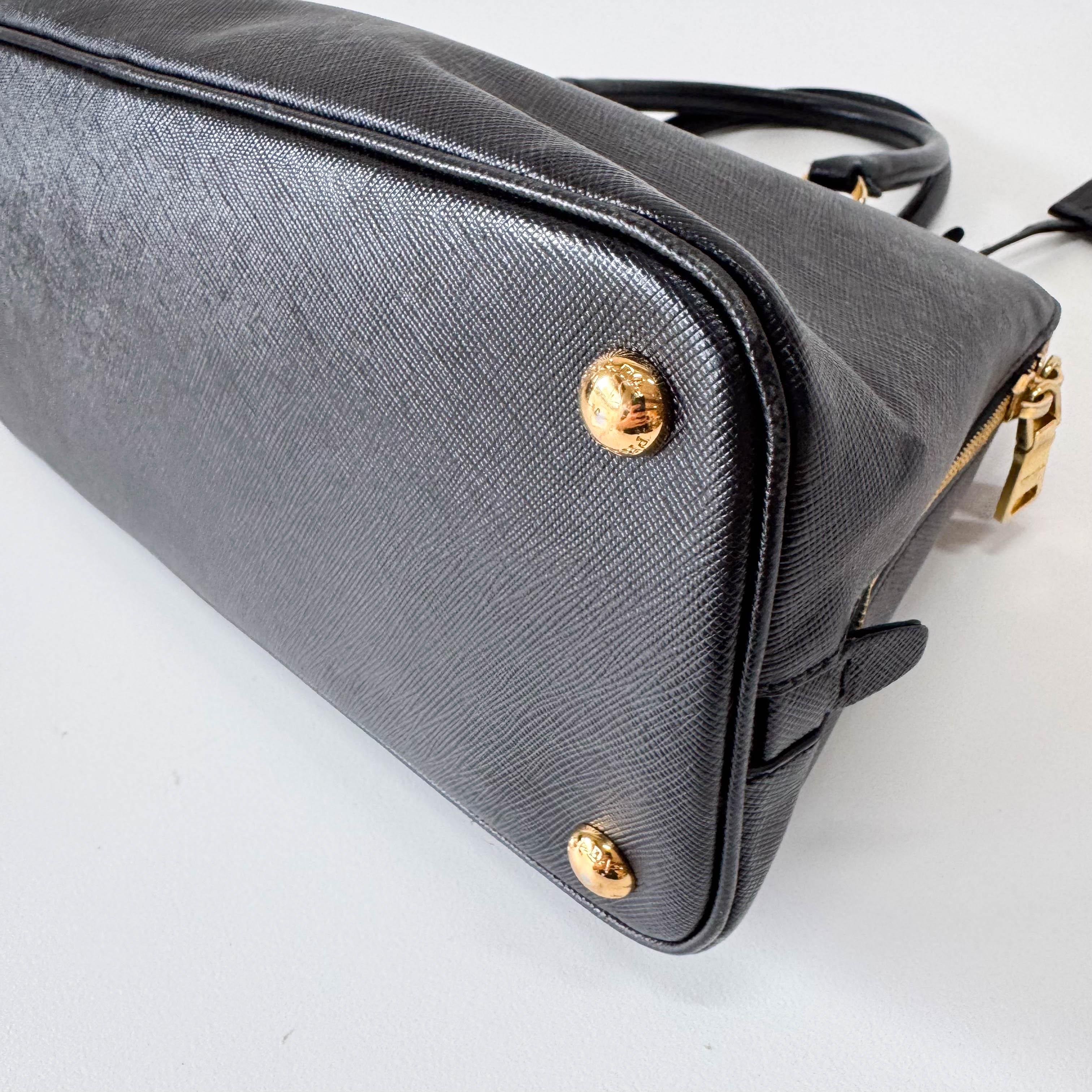 Saffiano Black Top Handle Bag