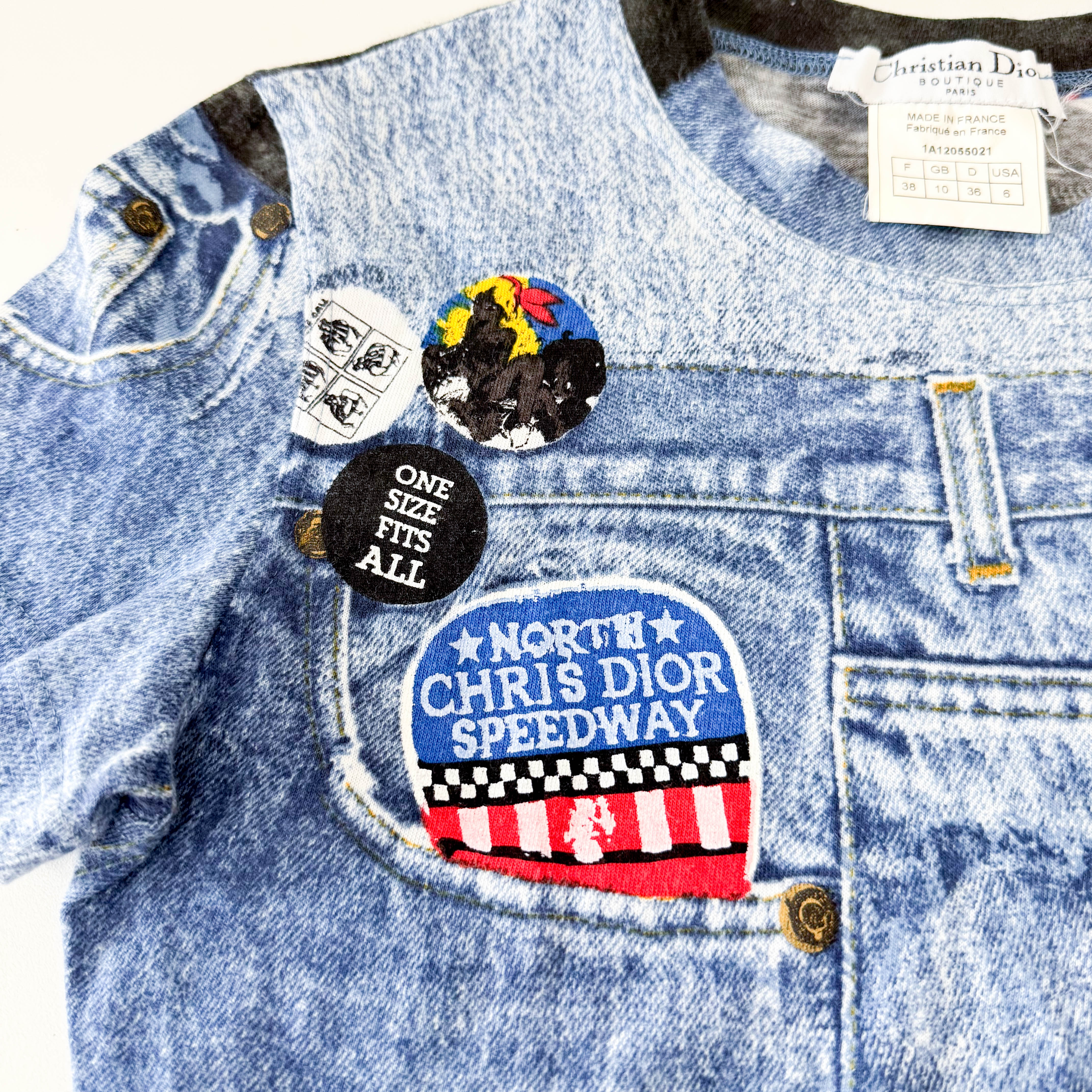 Denim Print Cotton T-shirt SIZE 6