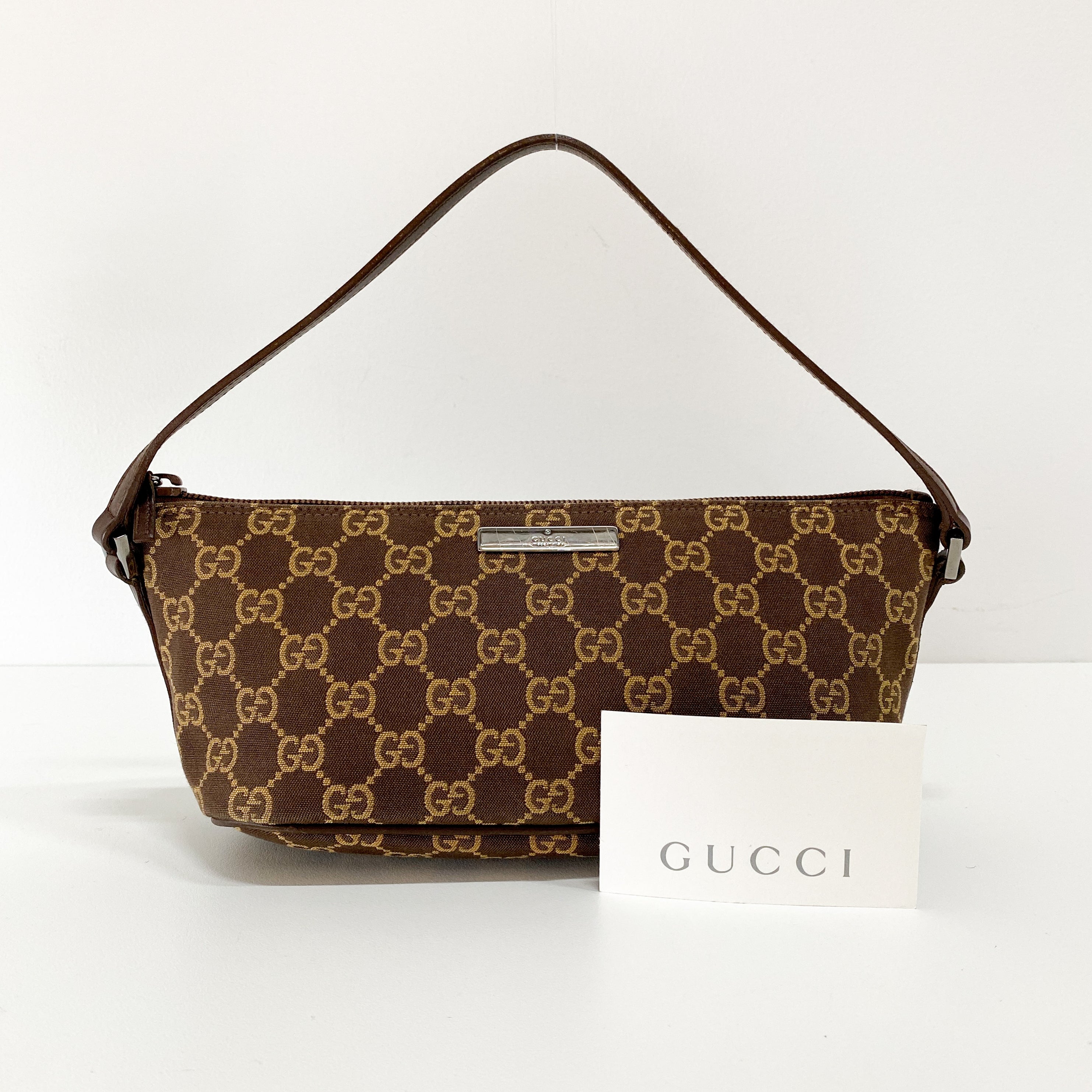 Boat Brown GG Canvas Pouch