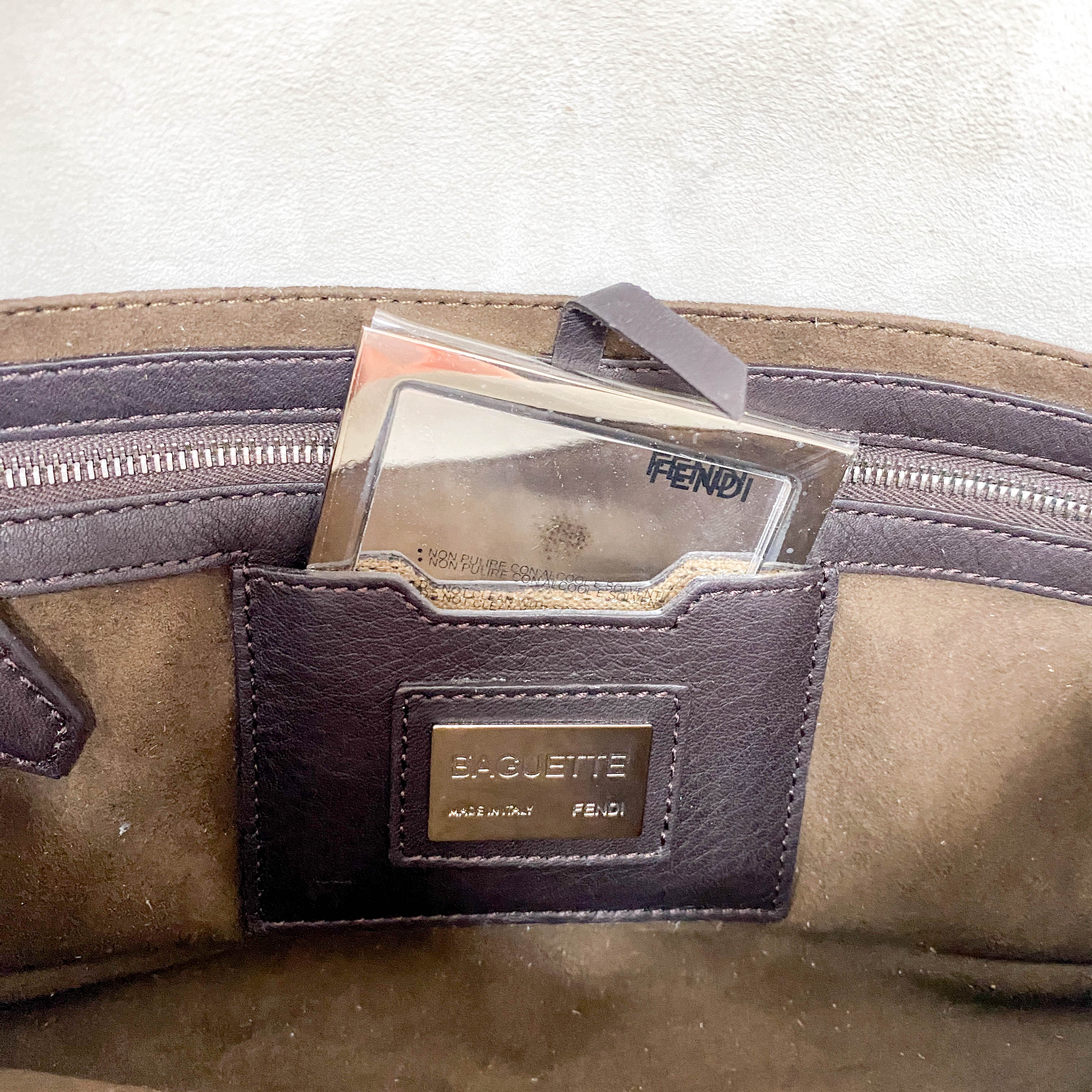 Baguette Brown & White Pony Hair Animal Print Shoulder Bag