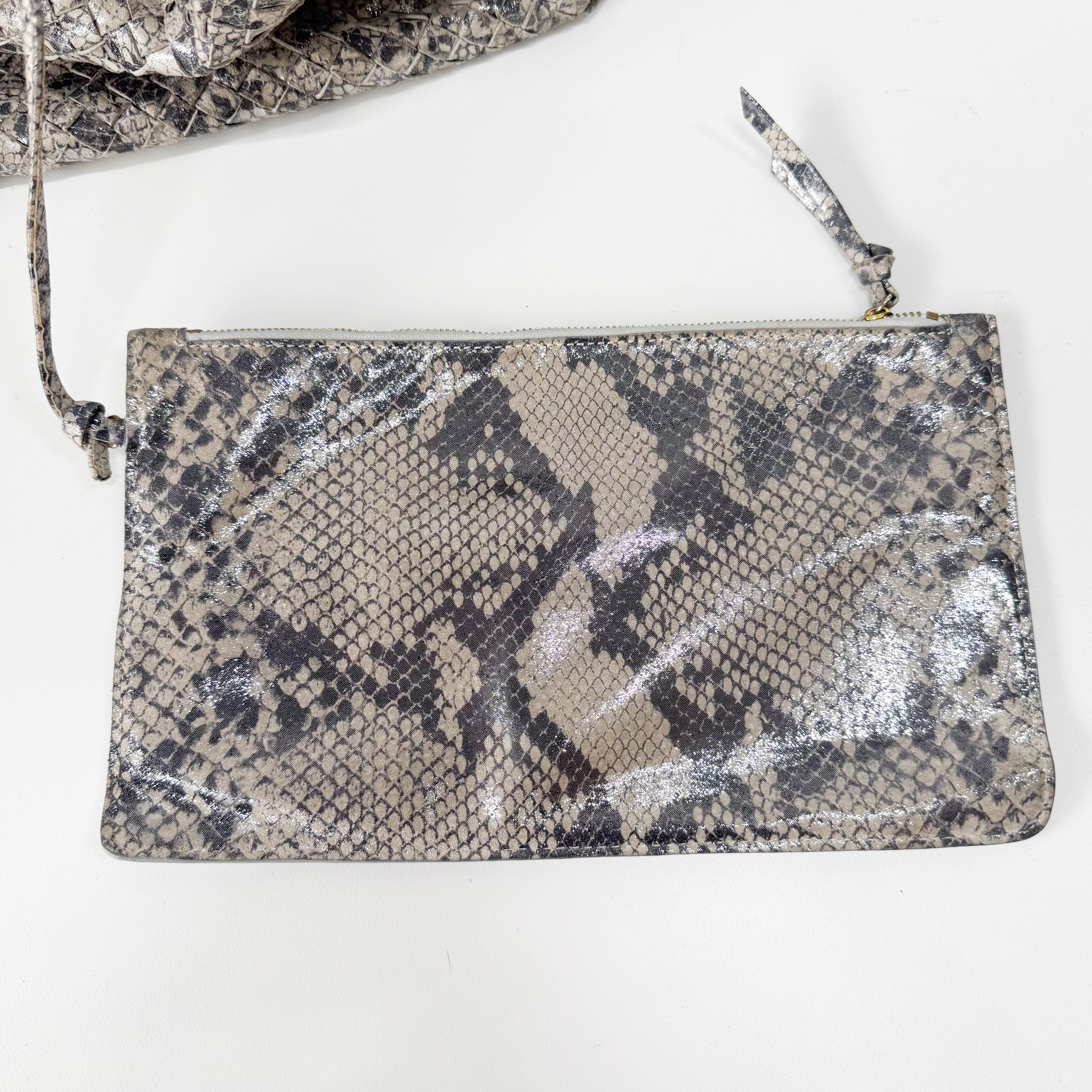 Intrecciato Medium Silver Tote Bag