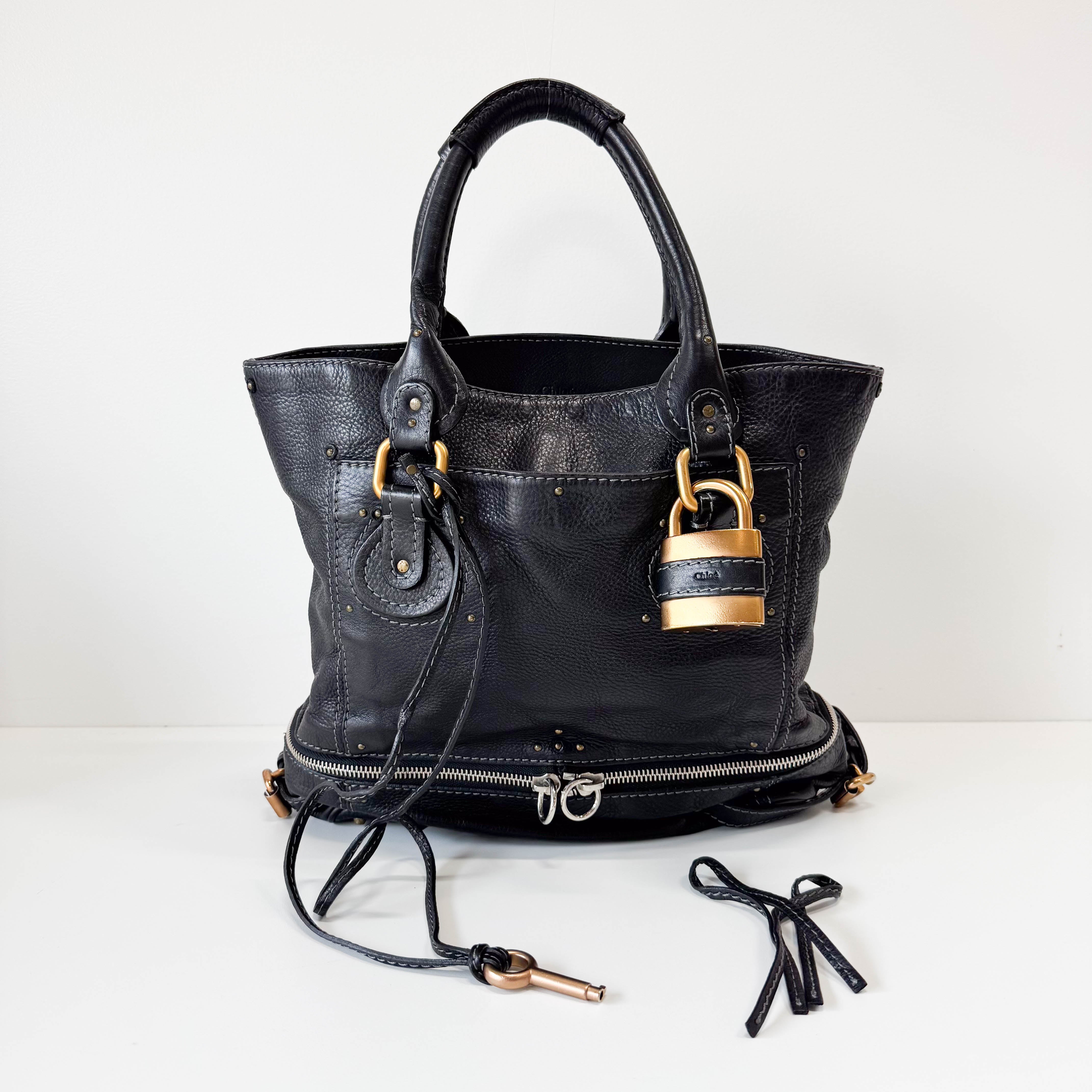 Paddington Black Leather Shoulder Bag
