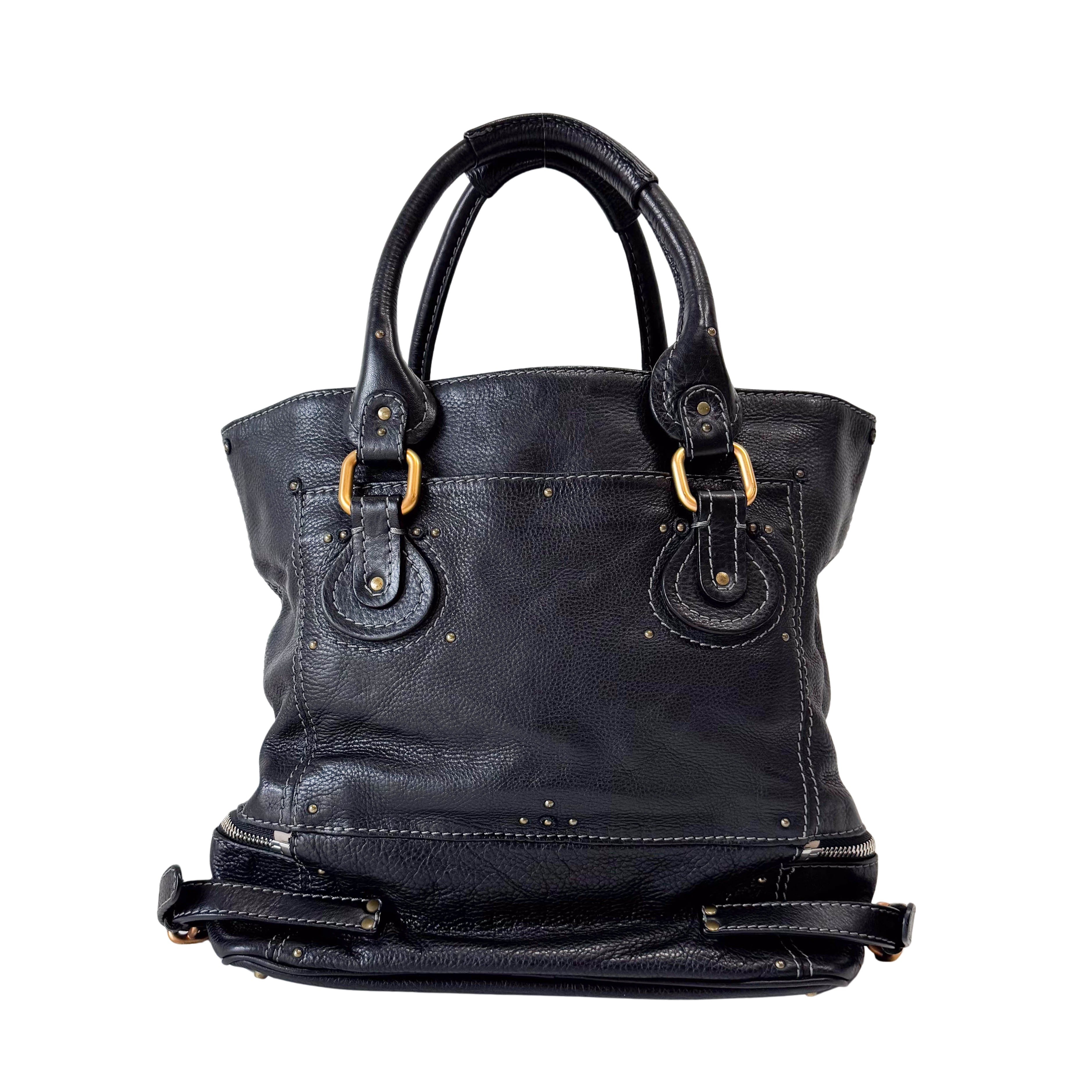 Paddington Black Leather Shoulder Bag