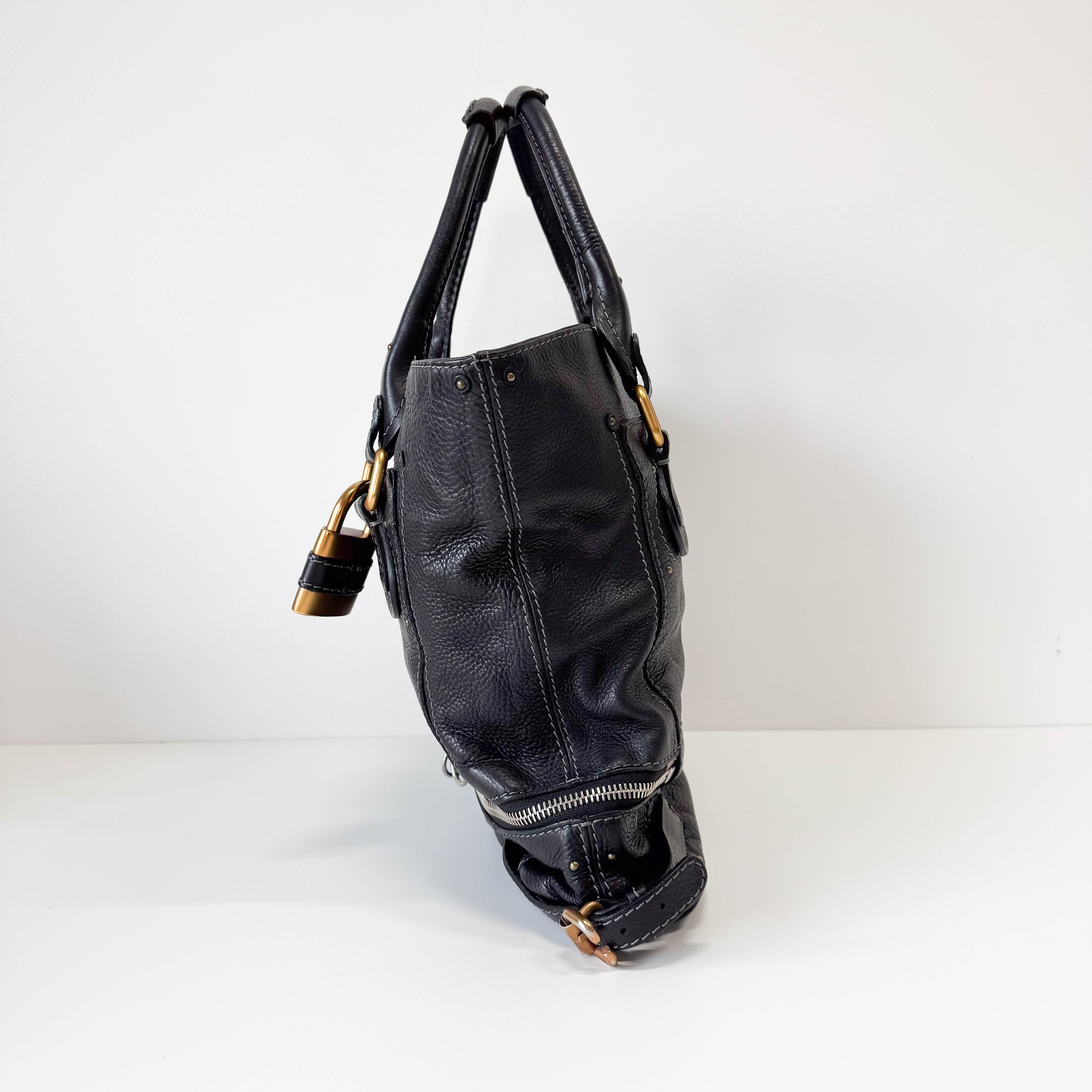 Paddington Black Leather Shoulder Bag