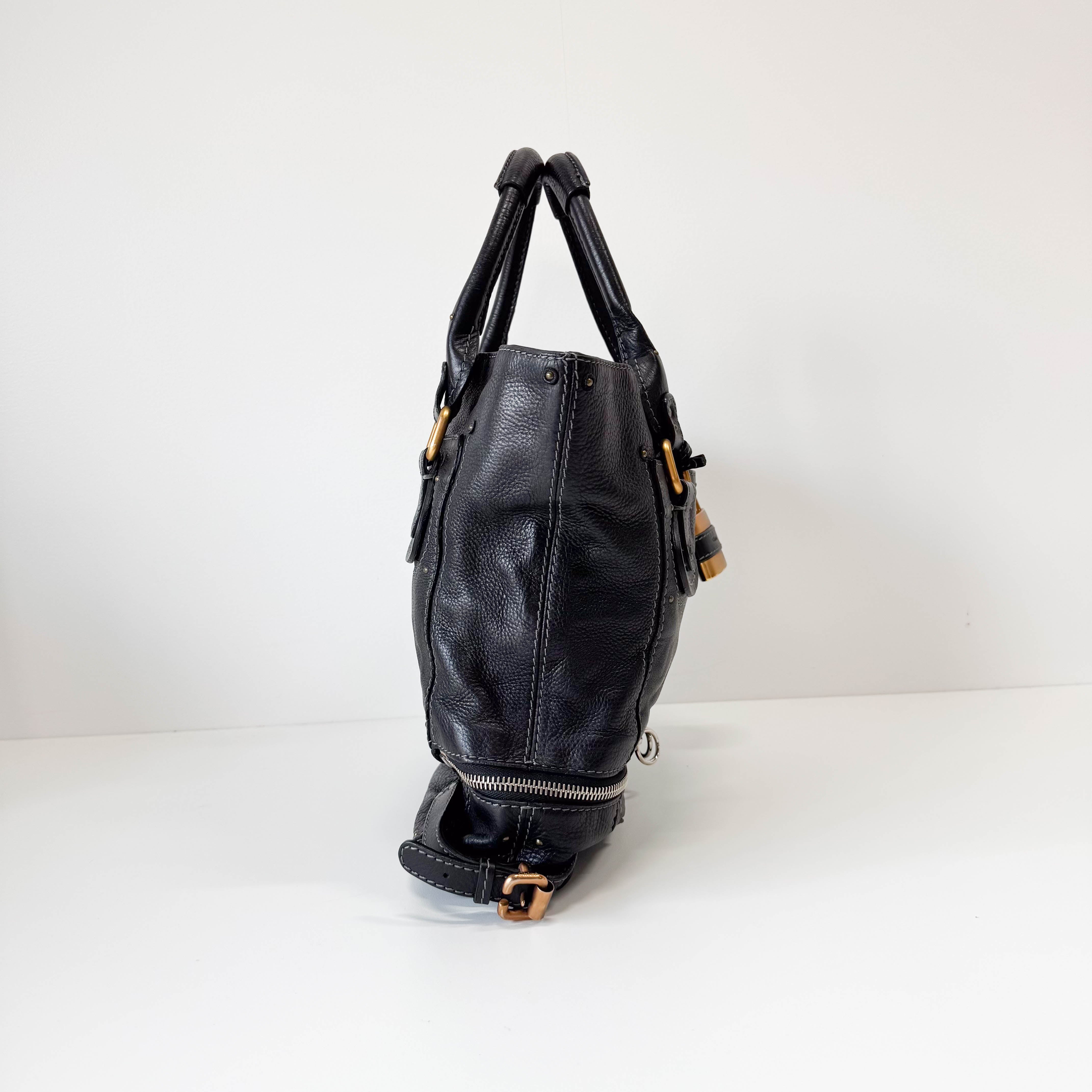 Paddington Black Leather Shoulder Bag