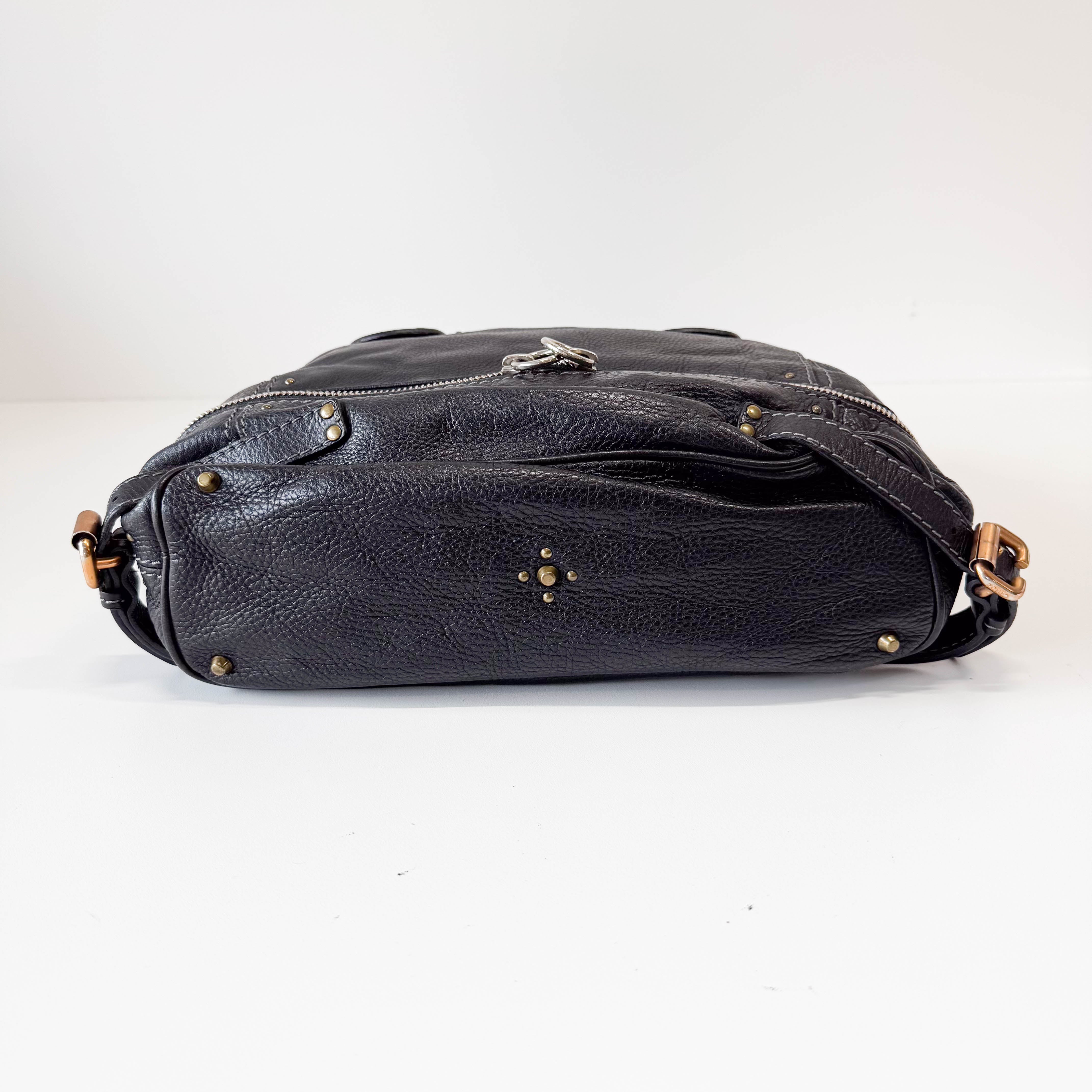 Paddington Black Leather Shoulder Bag