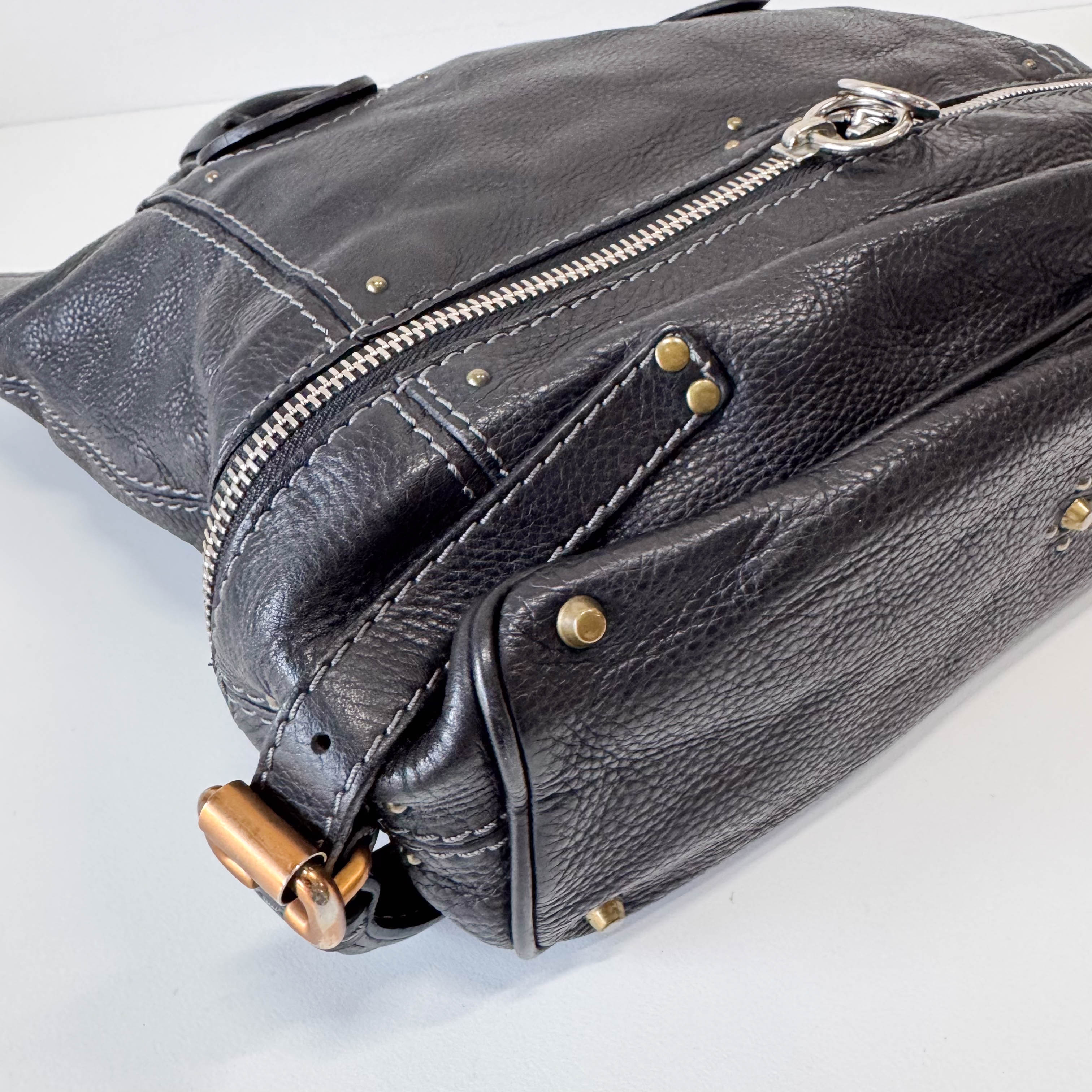 Paddington Black Leather Shoulder Bag