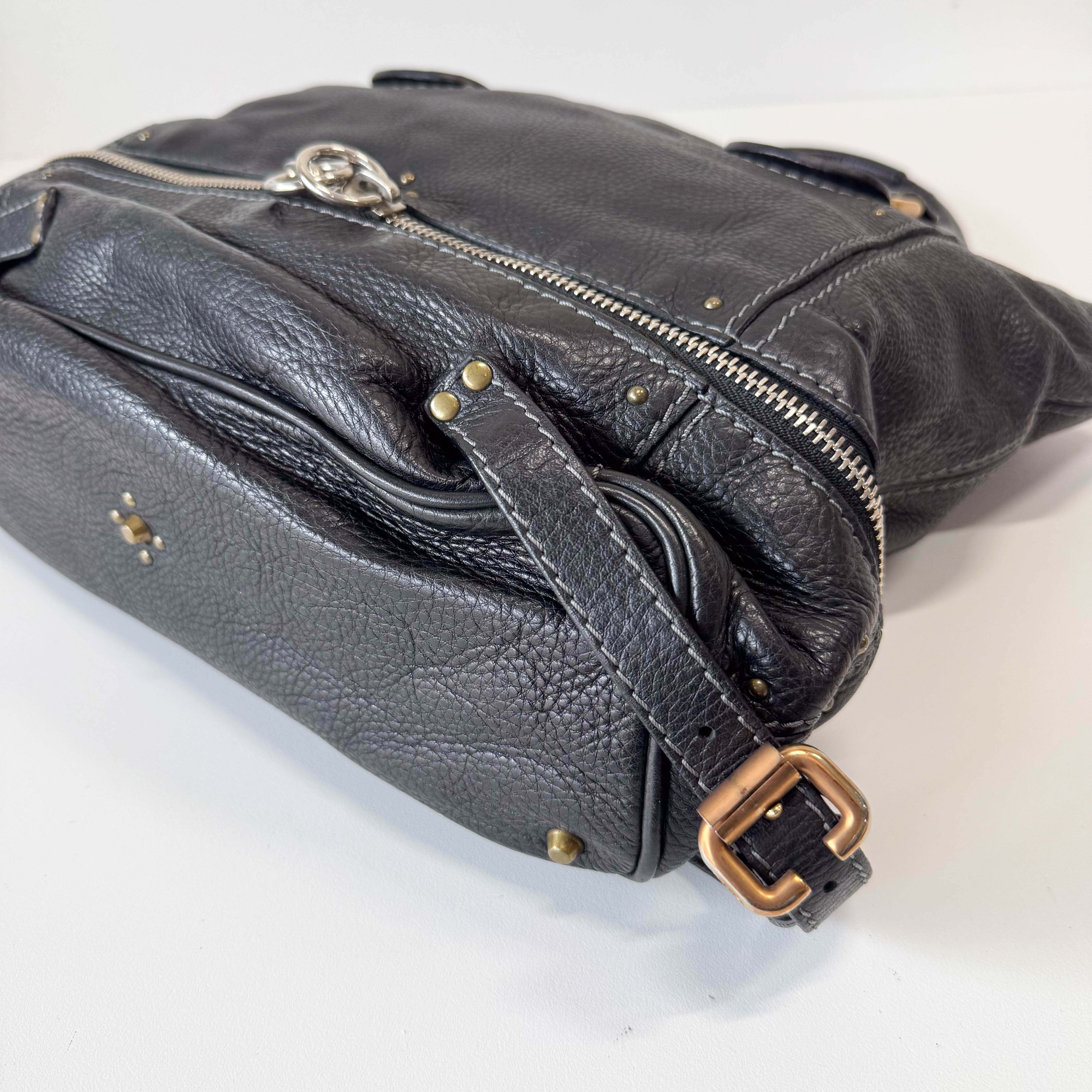 Paddington Black Leather Shoulder Bag