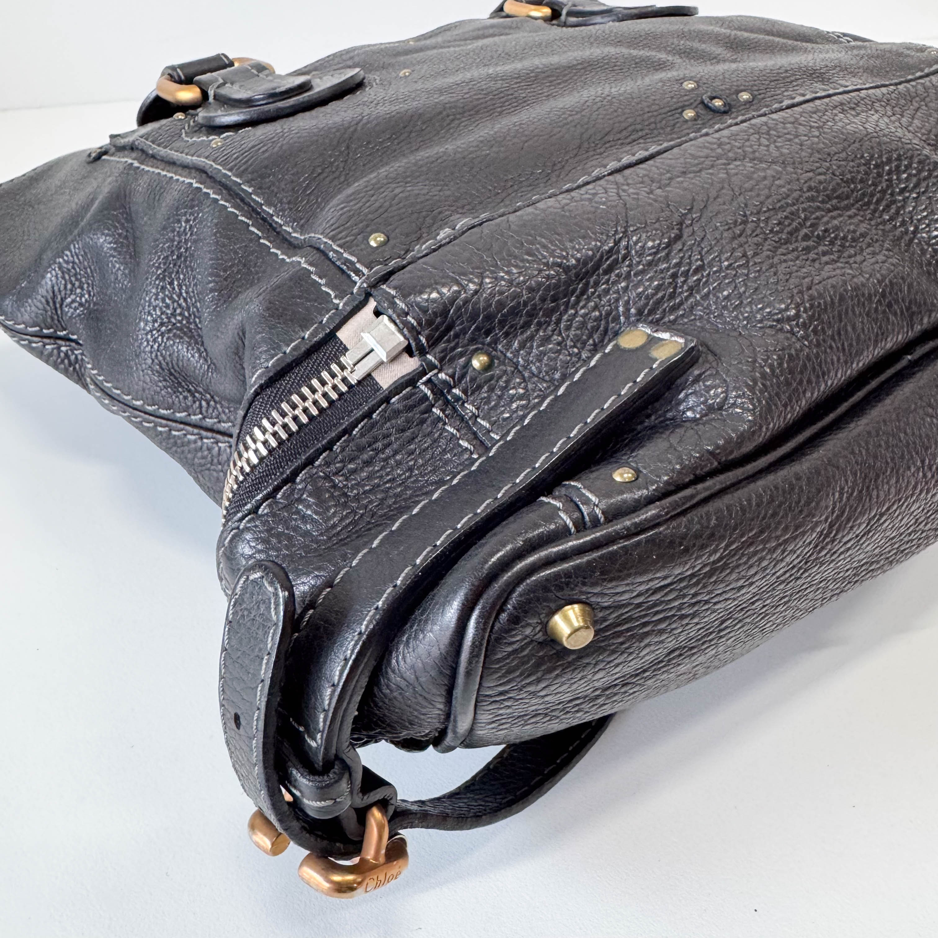 Paddington Black Leather Shoulder Bag