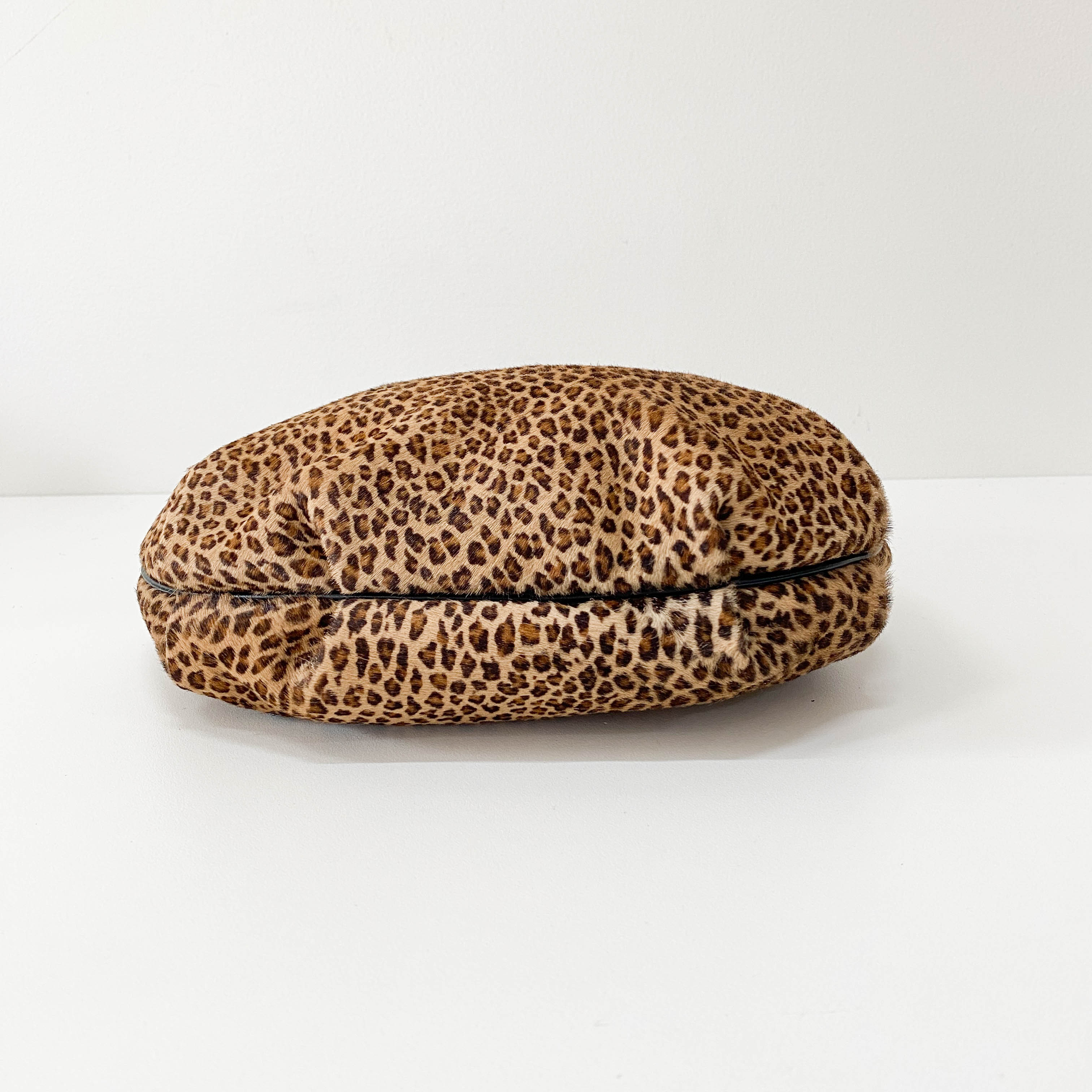 Yellow Leopard Print Pony Hair Shoulder Bag