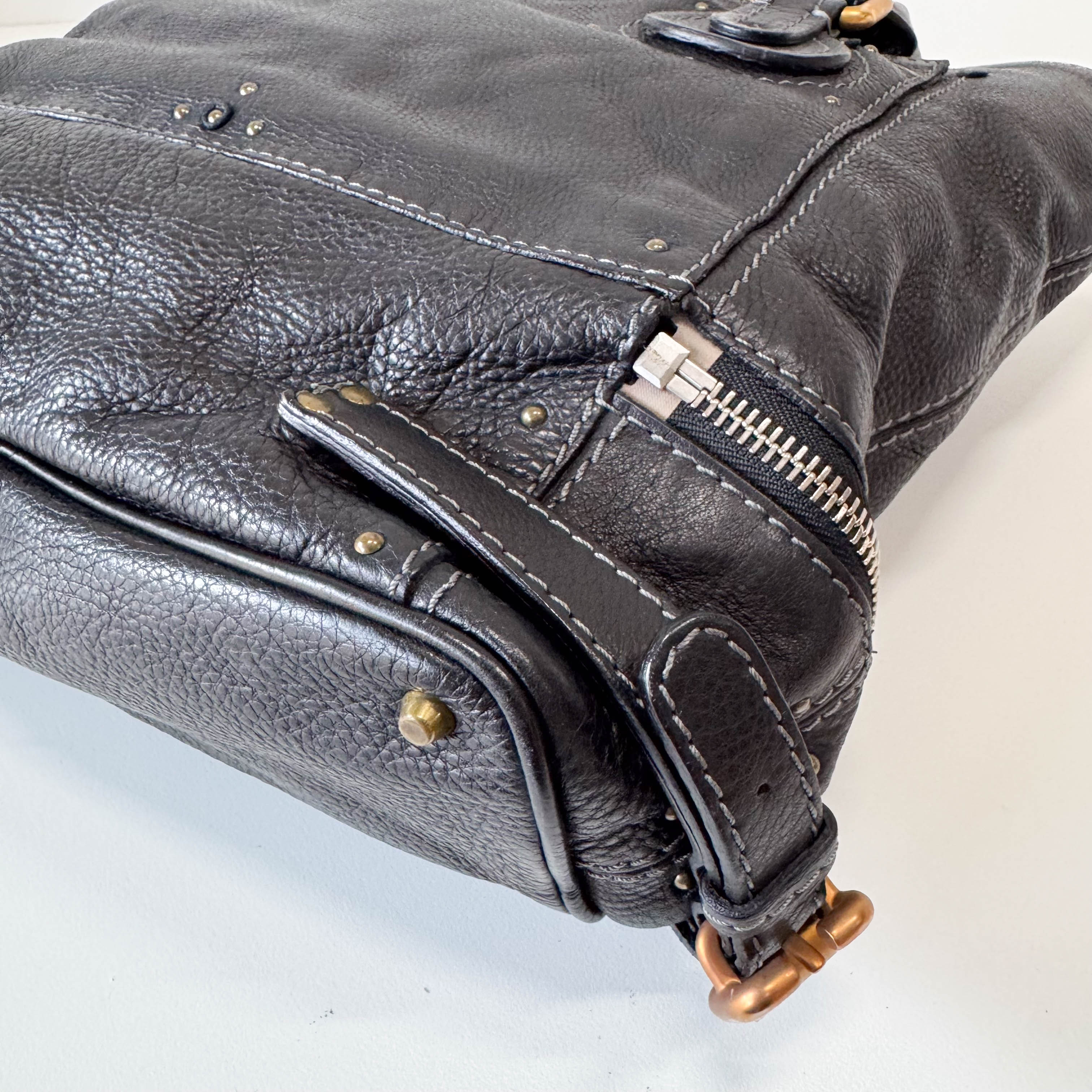 Paddington Black Leather Shoulder Bag