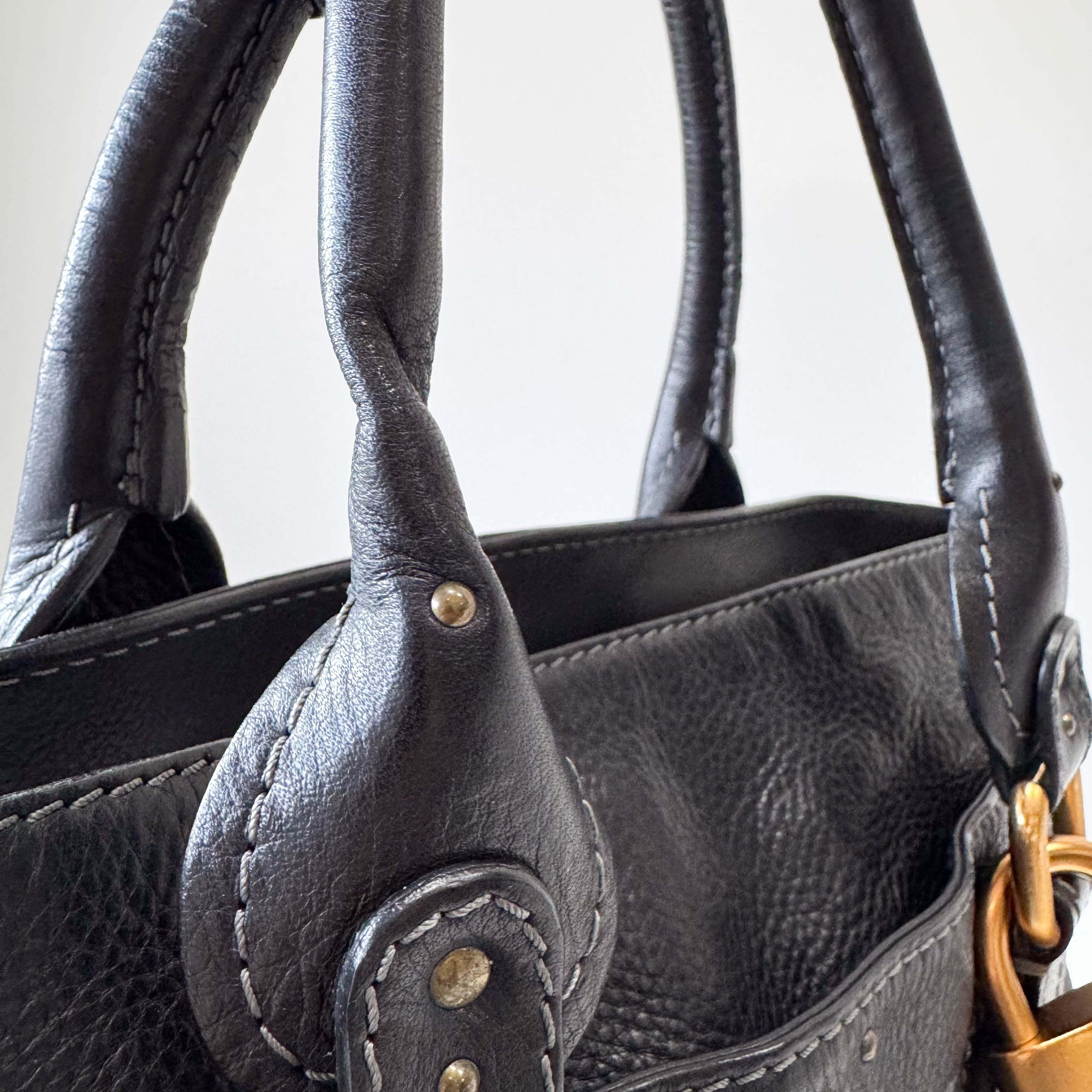 Paddington Black Leather Shoulder Bag