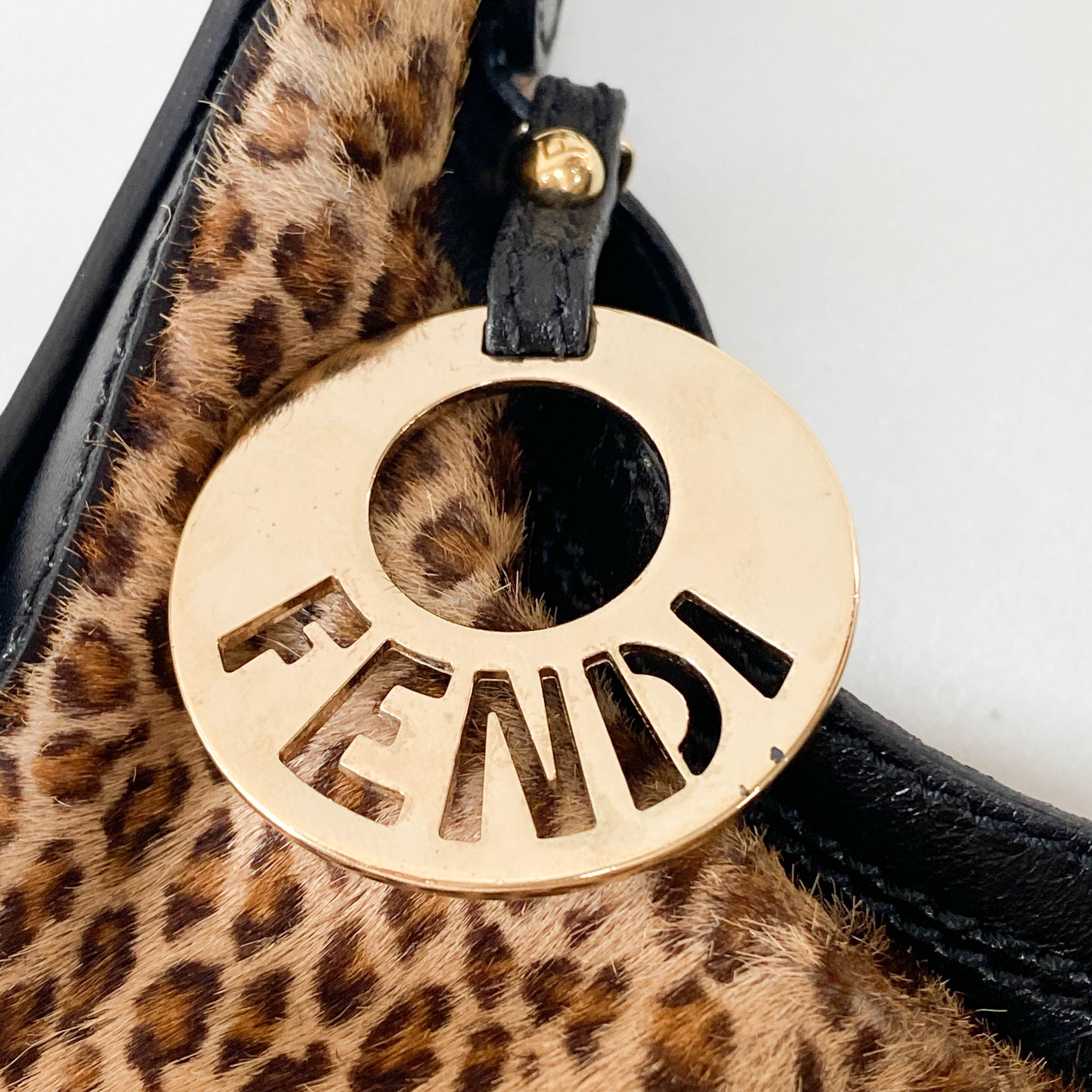 Yellow Leopard Print Pony Hair Shoulder Bag