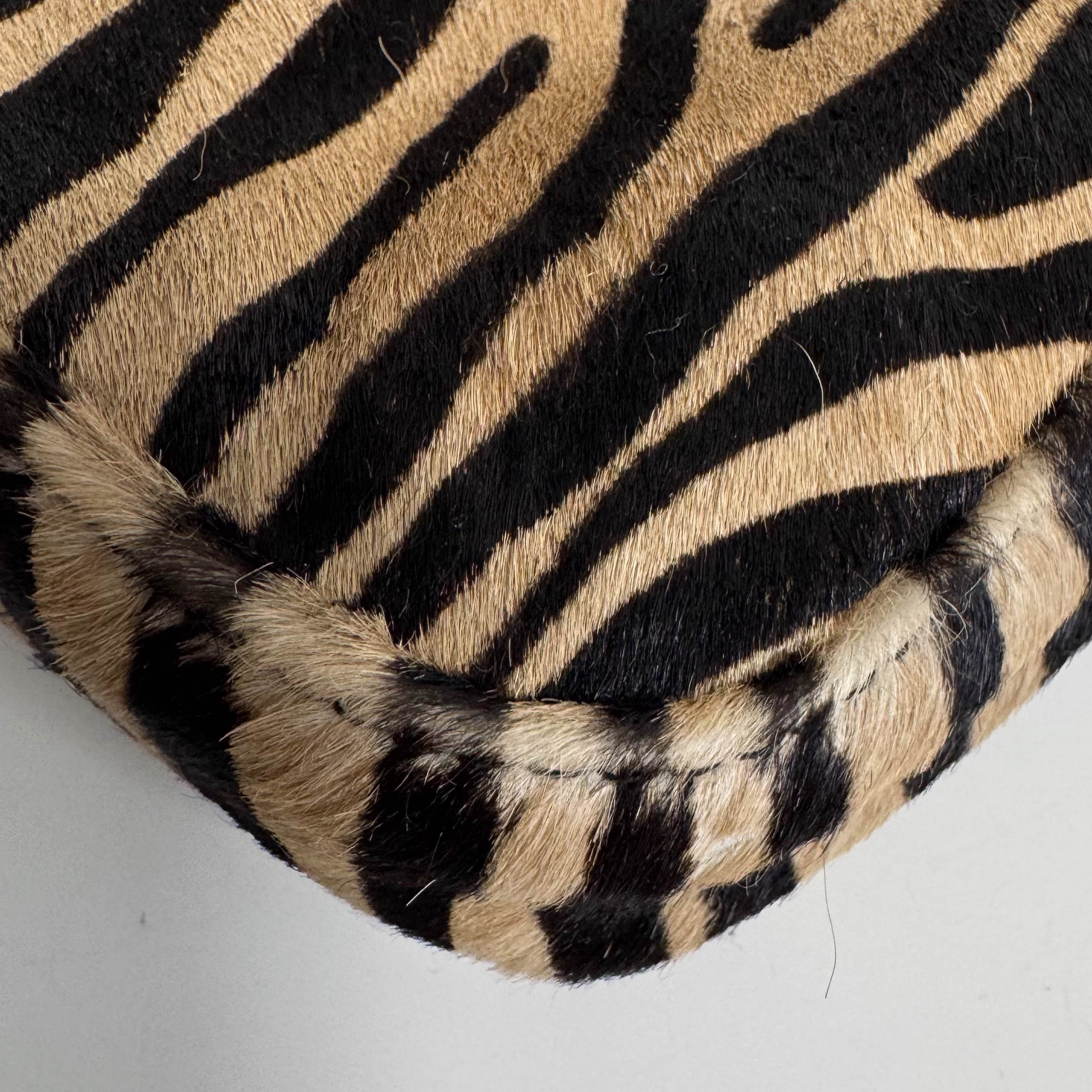 Baguette Brown Pony Hair Zebra Shoulder Bag