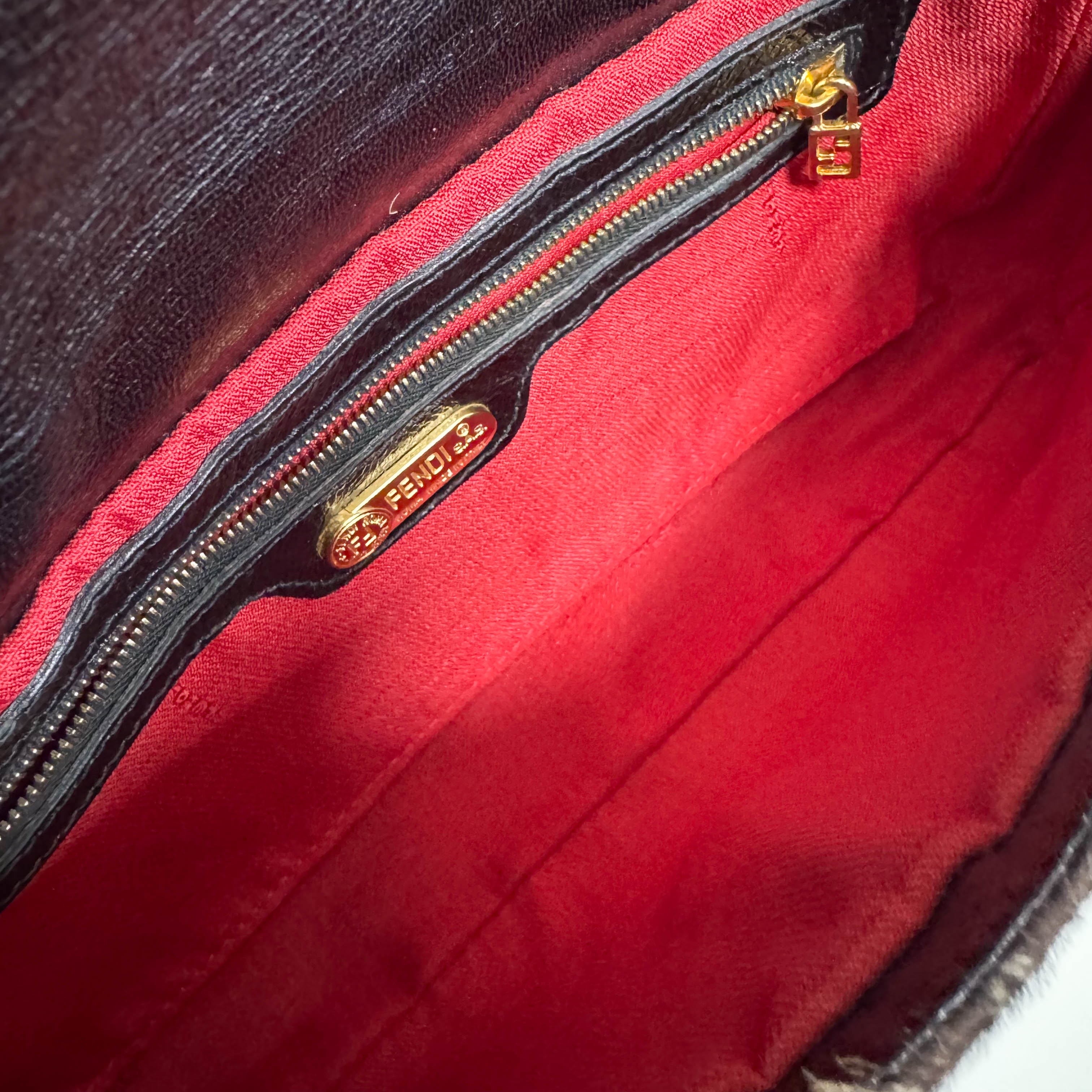 Baguette Brown Pony Hair Zebra Shoulder Bag