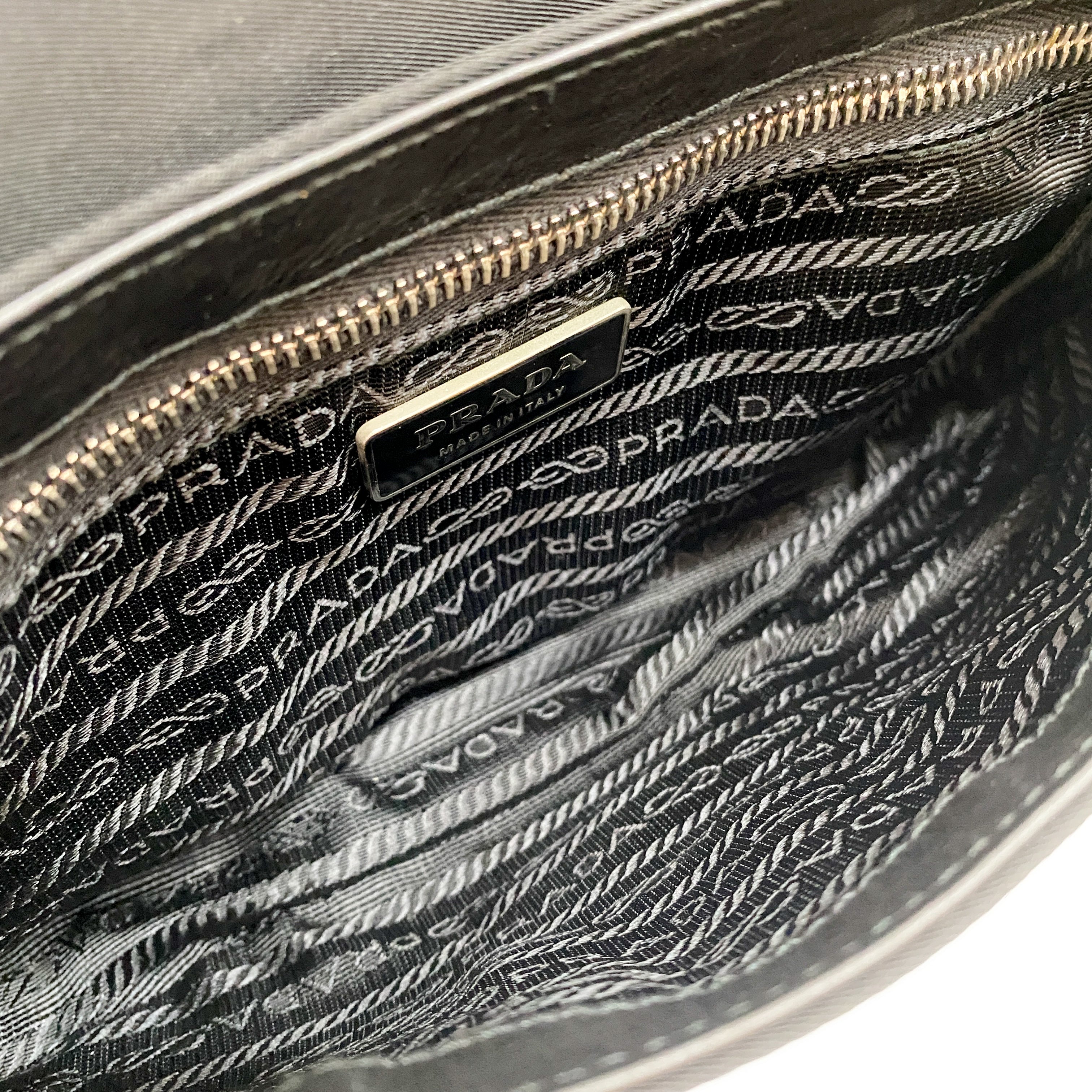 Black Nylon Python Details Bag