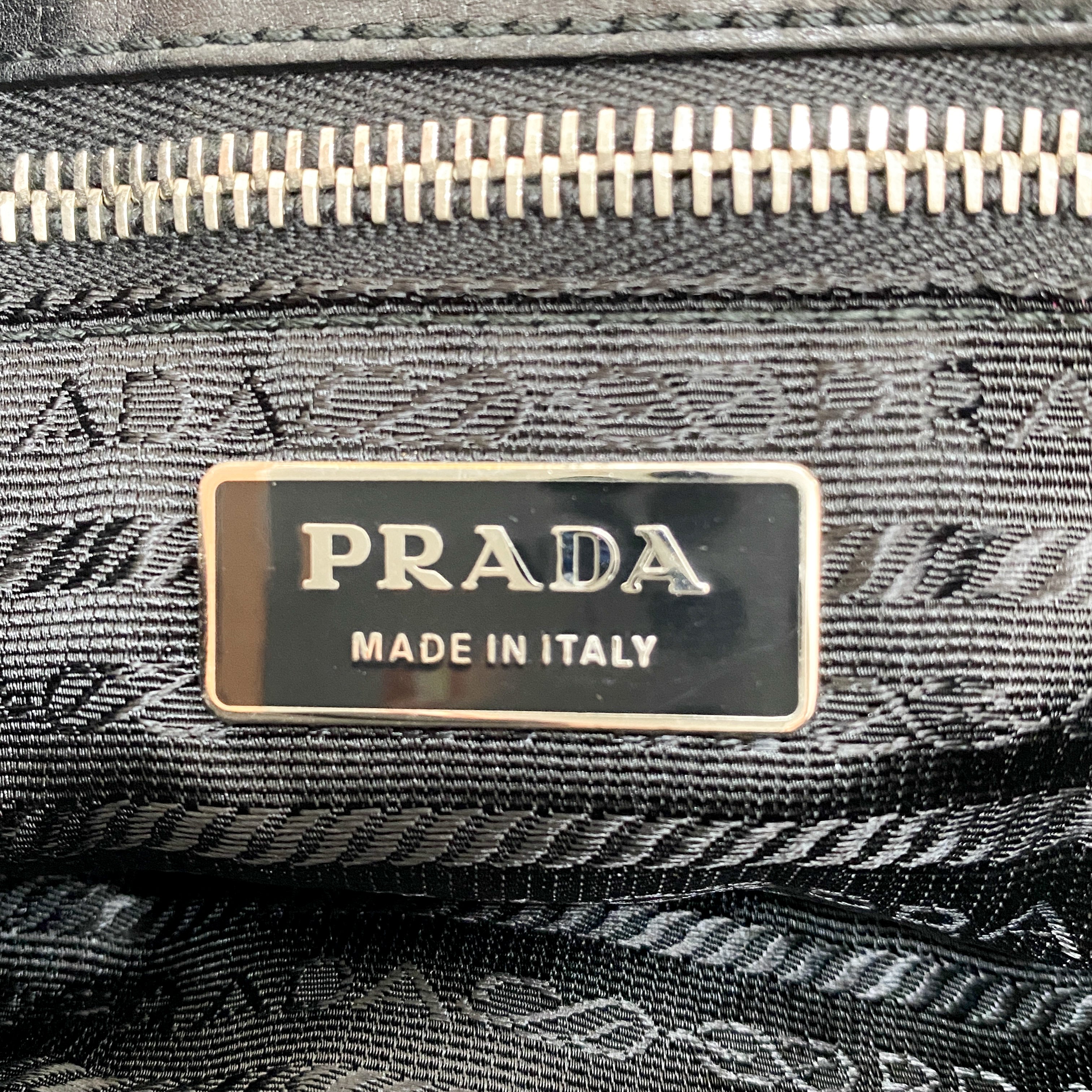 Black Nylon Python Details Bag