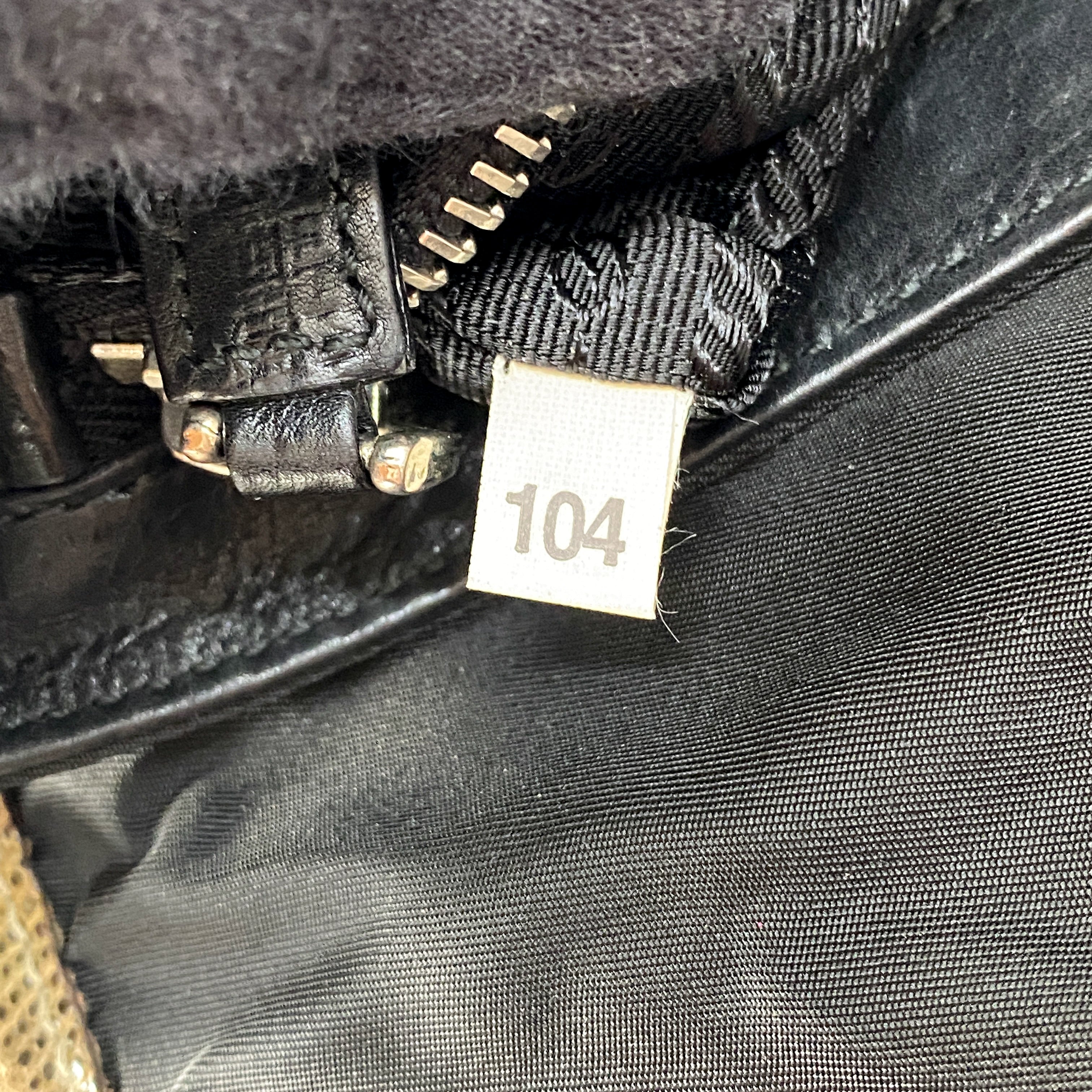 Black Nylon Python Details Bag