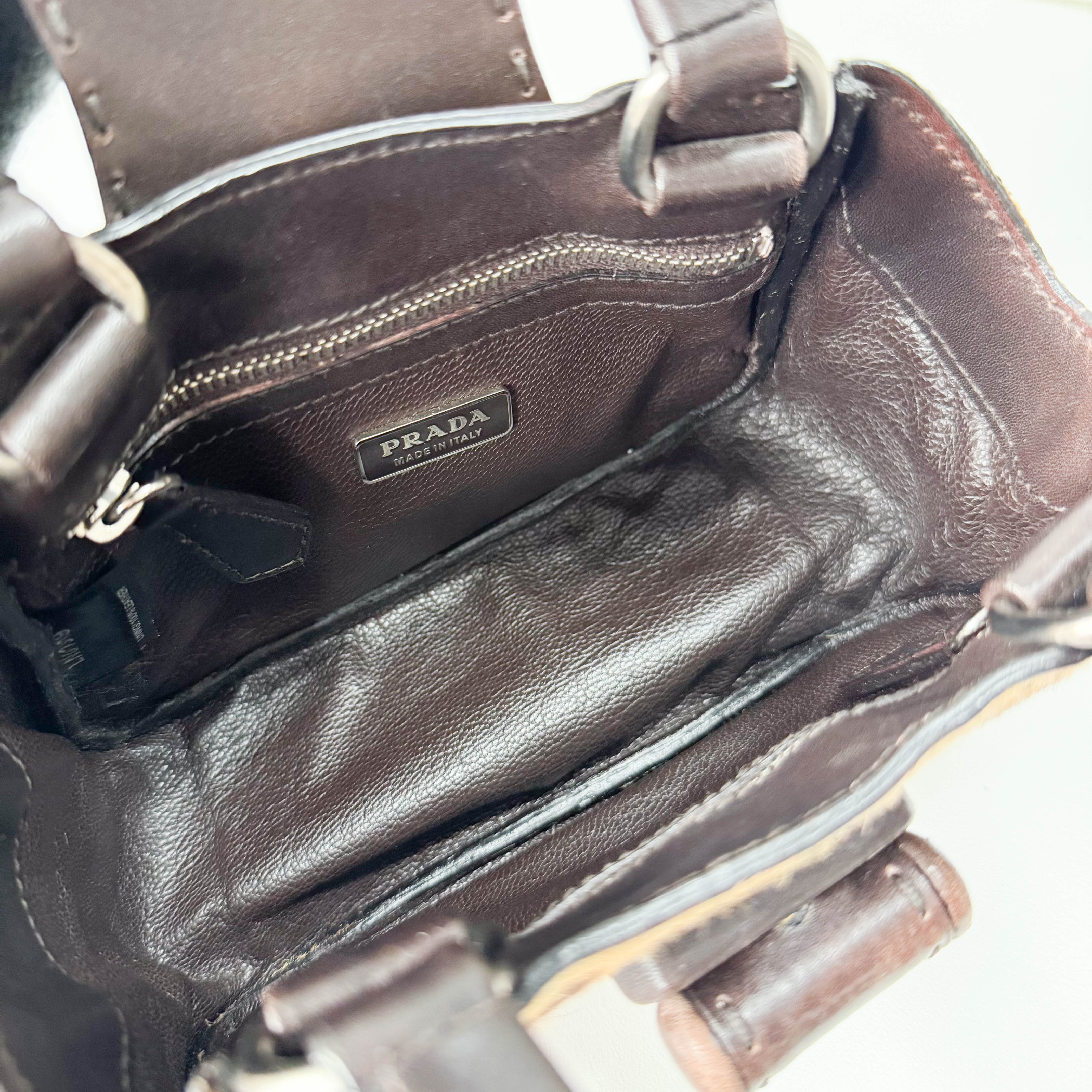 Harako Small Leopard Pony Fur Hand Bag