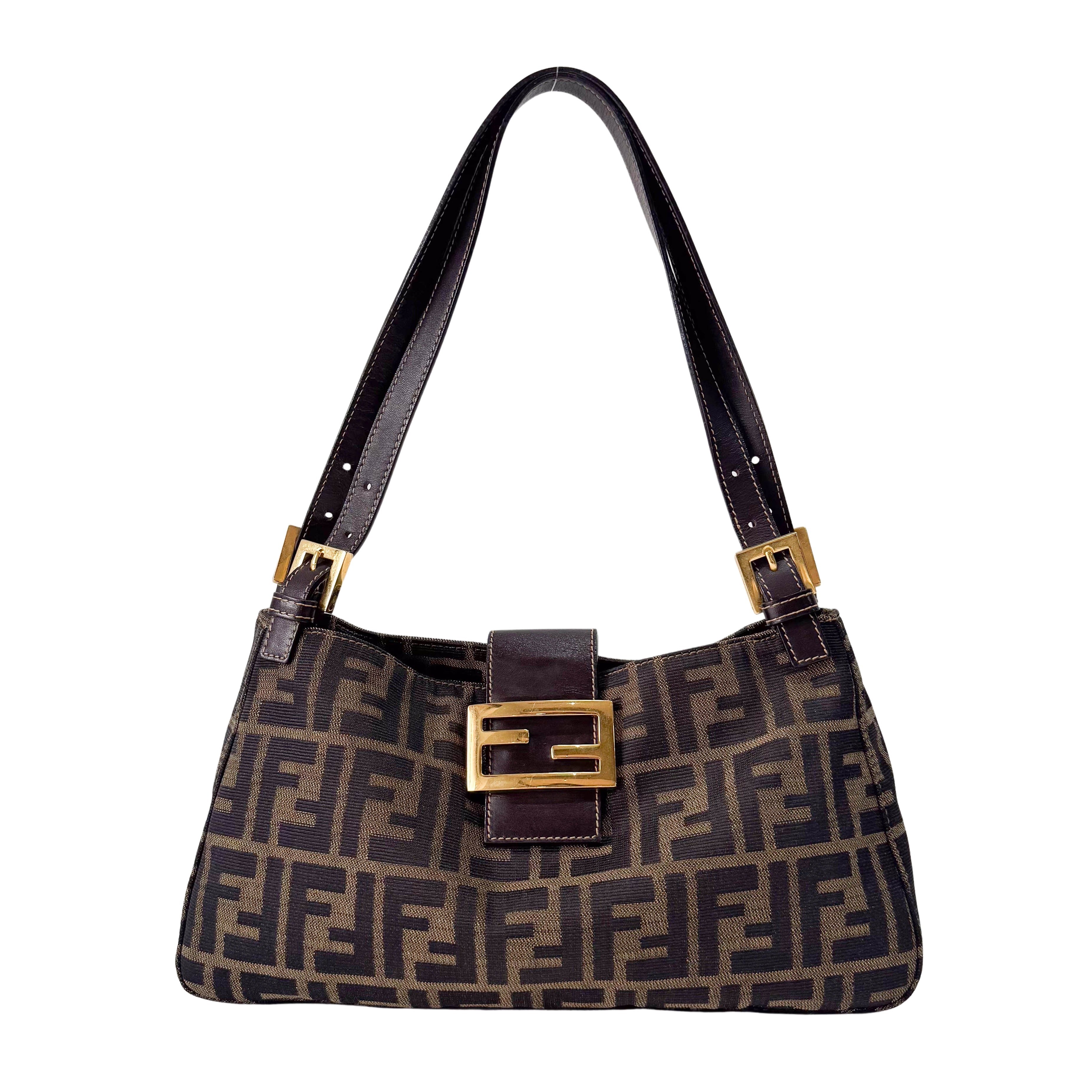 Zucca Brown Canvas Shoulder Bag