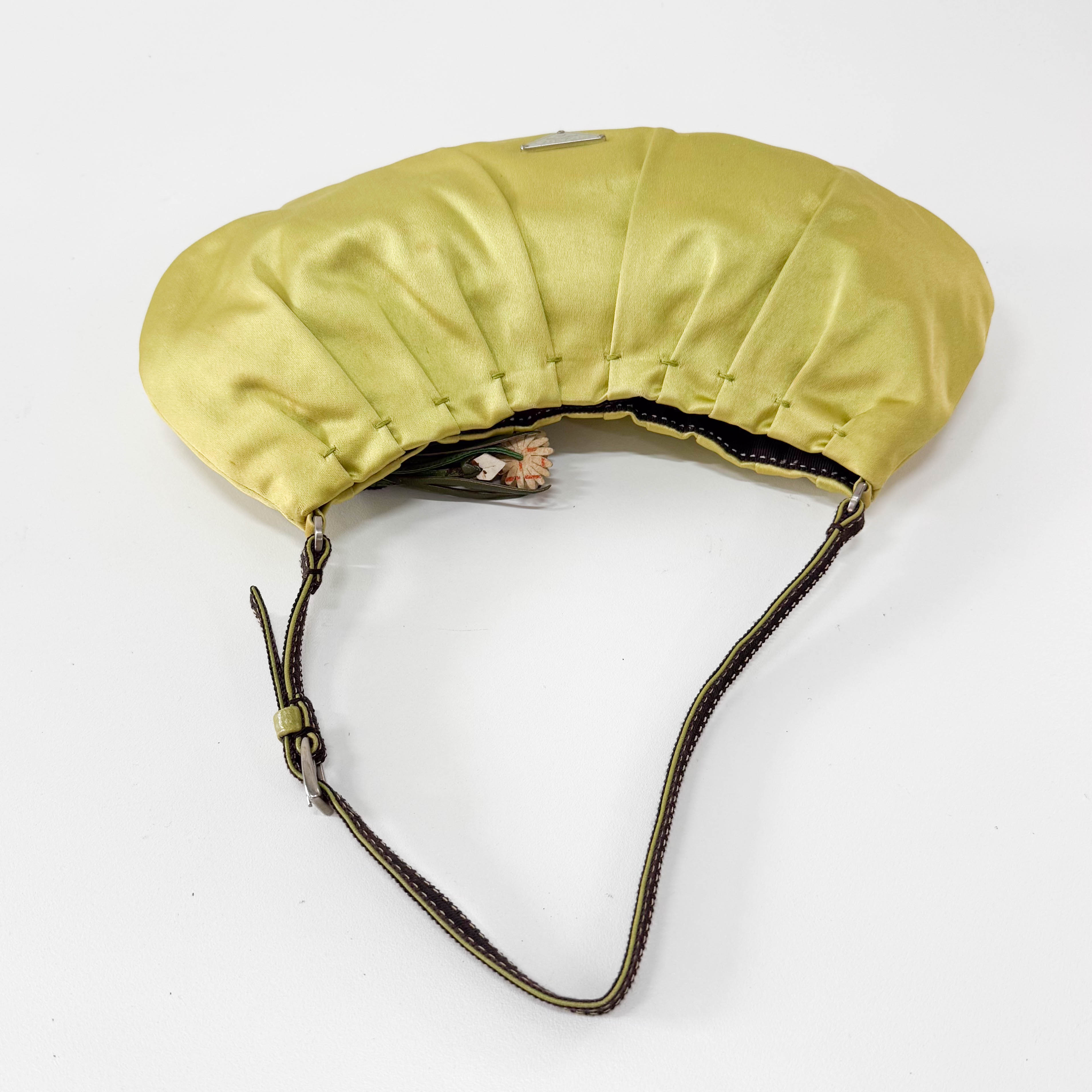 Satin Green Hobo Shoulder Bag